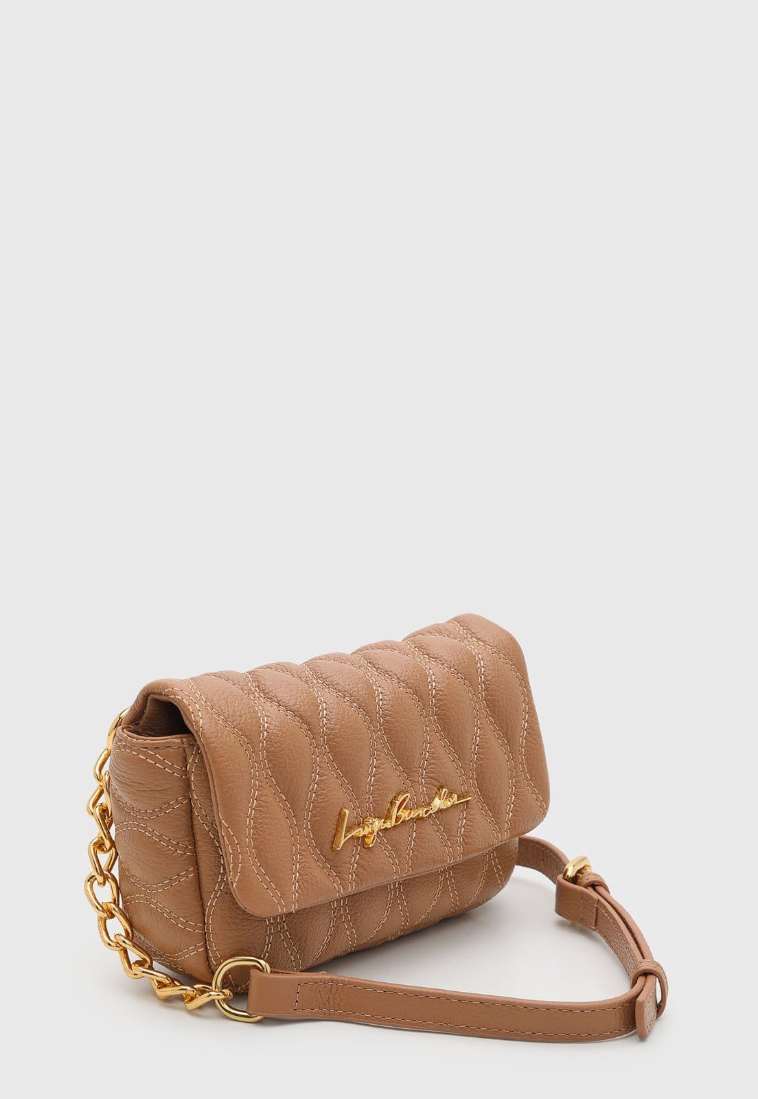 Vista 2 Bolsa Feminina Luiza Barcelos Pequena Matelassê Luiza Barcelos nude