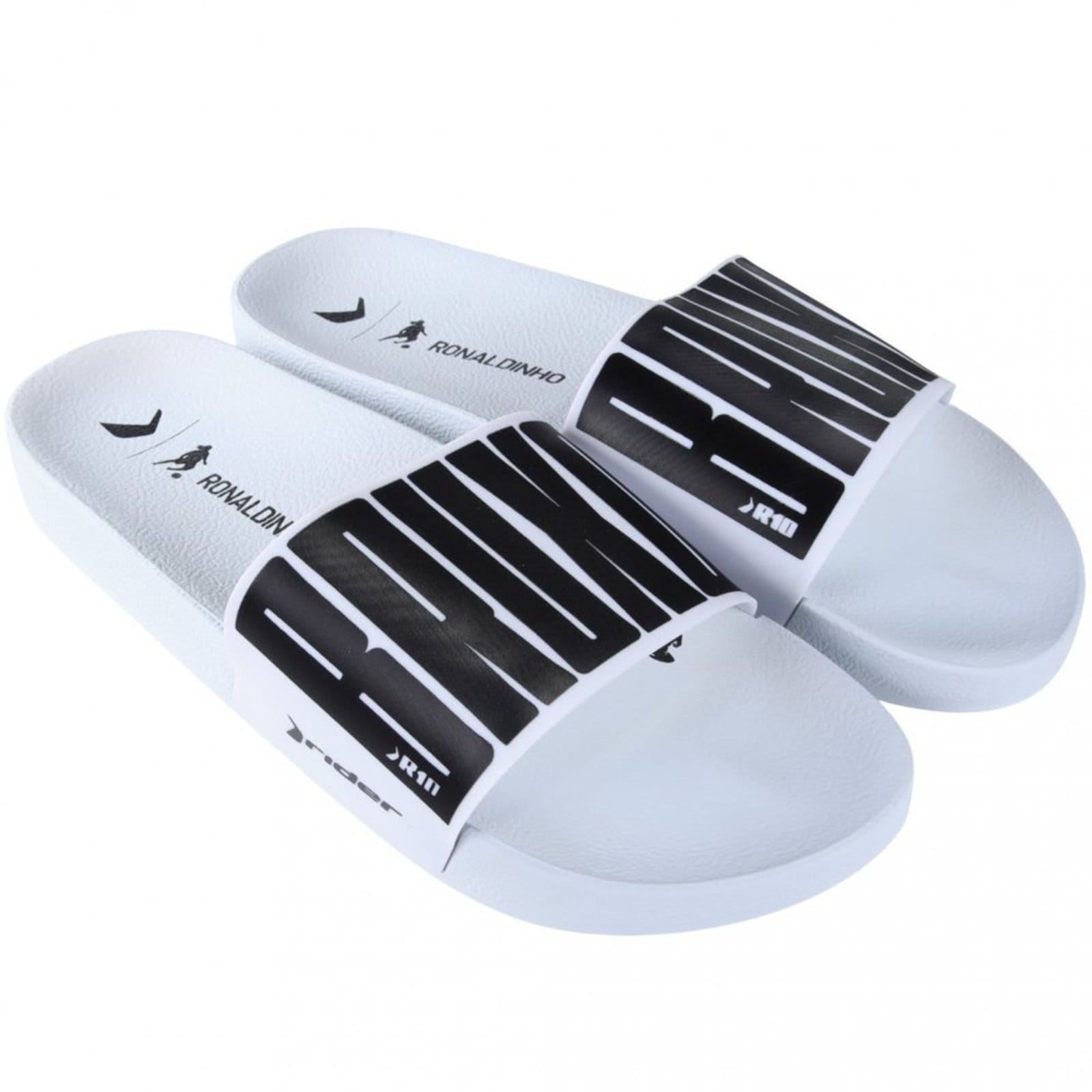 Vista 2 Chinelo Slide Masculino Rider R10 Ronaldinho 12562 Rider Rider branco