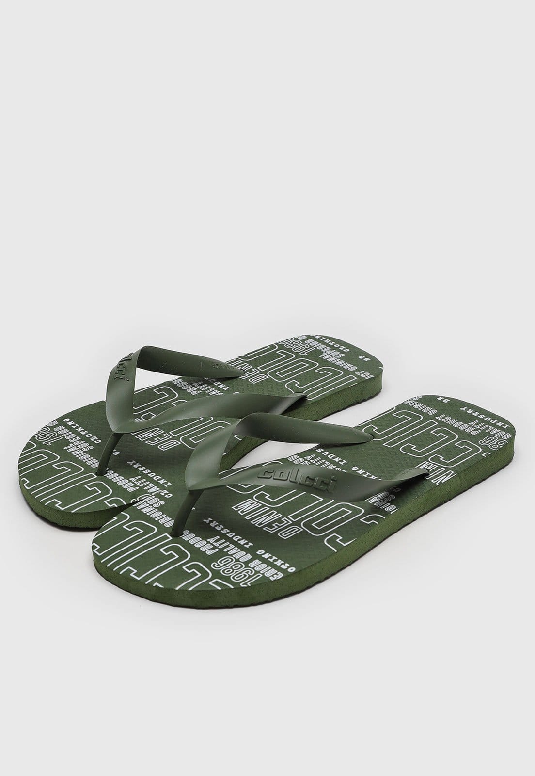 Vista 2 Chinelo Dedo Masculino Colcci Logo Colcci verde