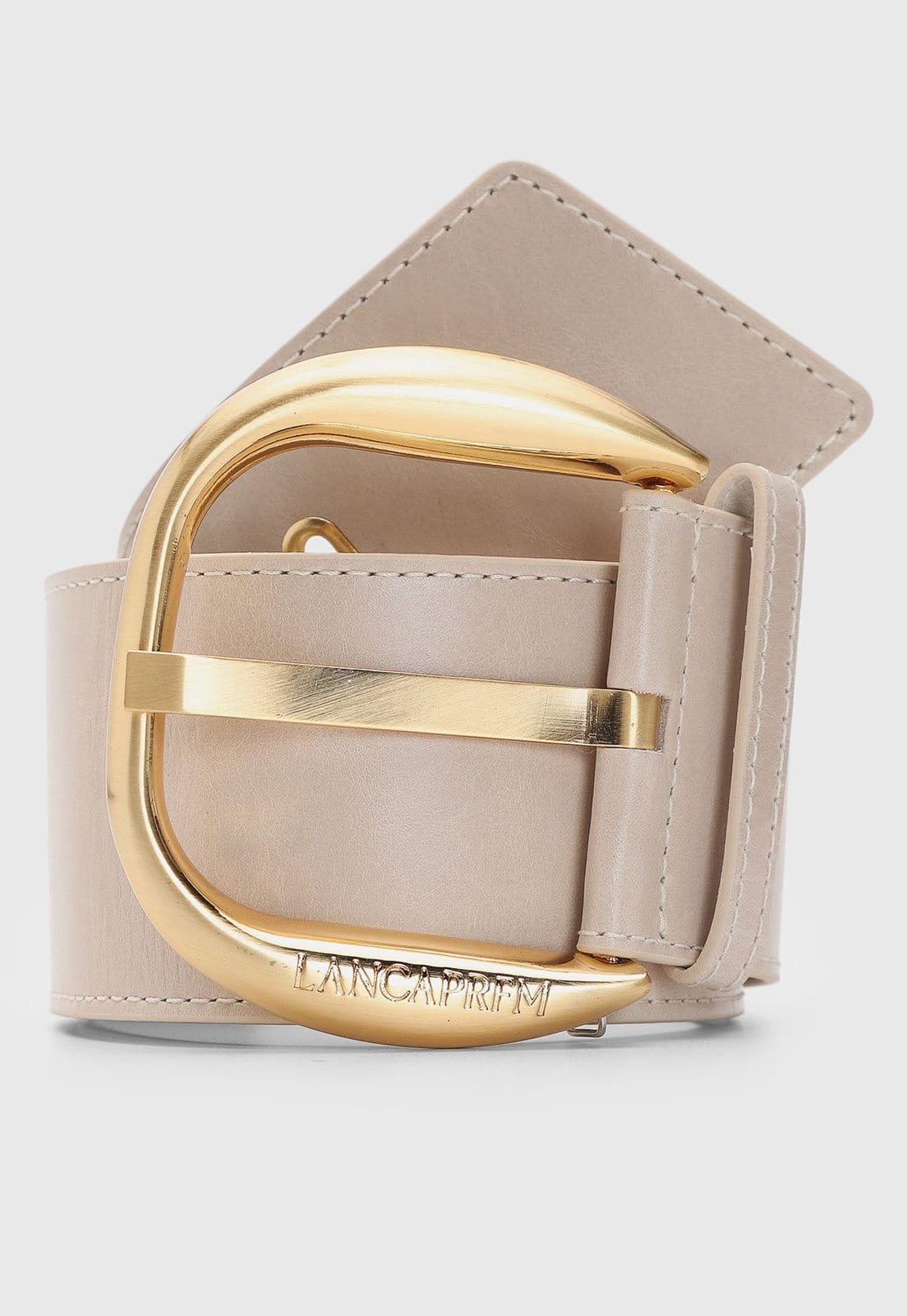 Cinto Feminino Lança Perfume Largo Fivela Metal Off-White