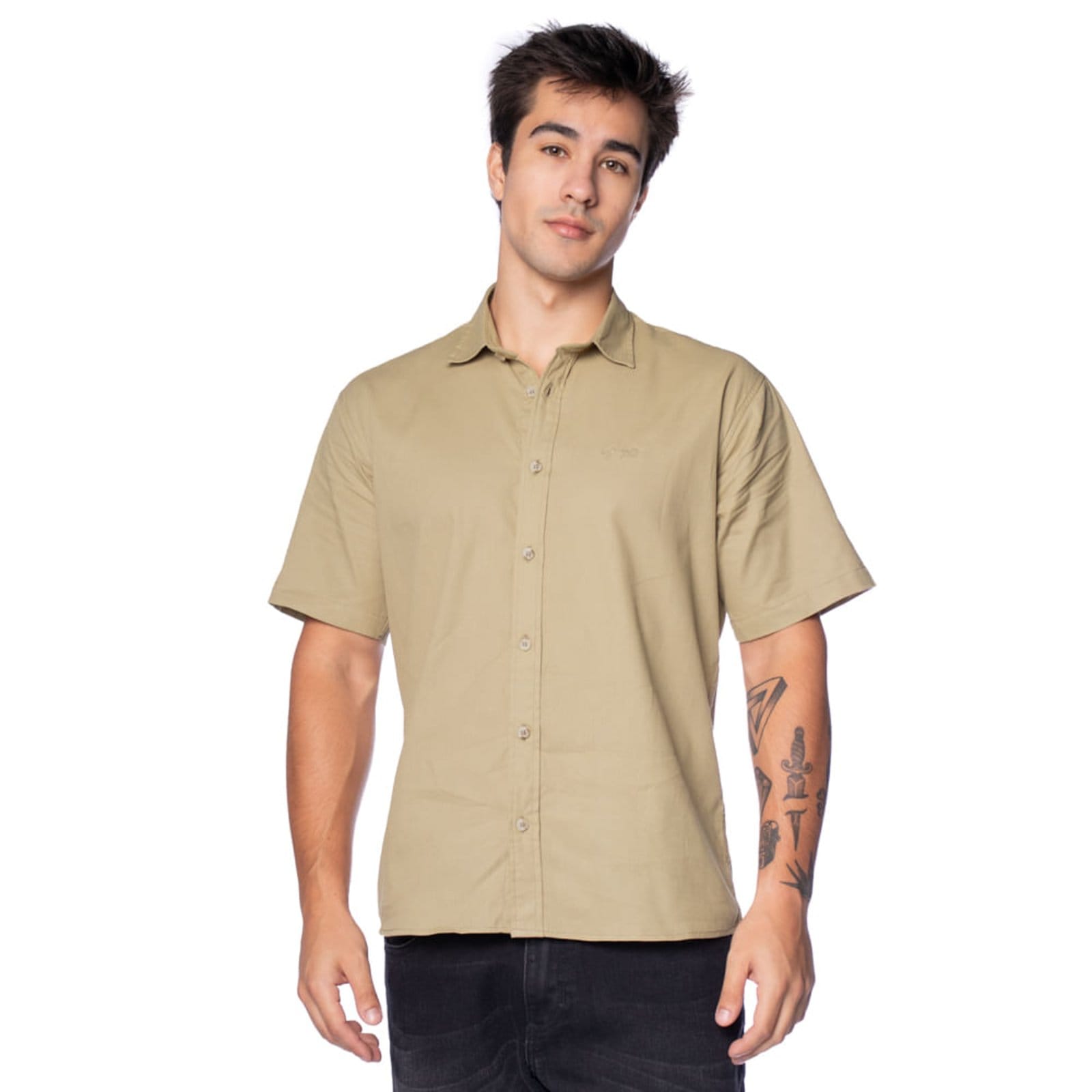 Camisa Masculina Gangster Texturizada Claro
