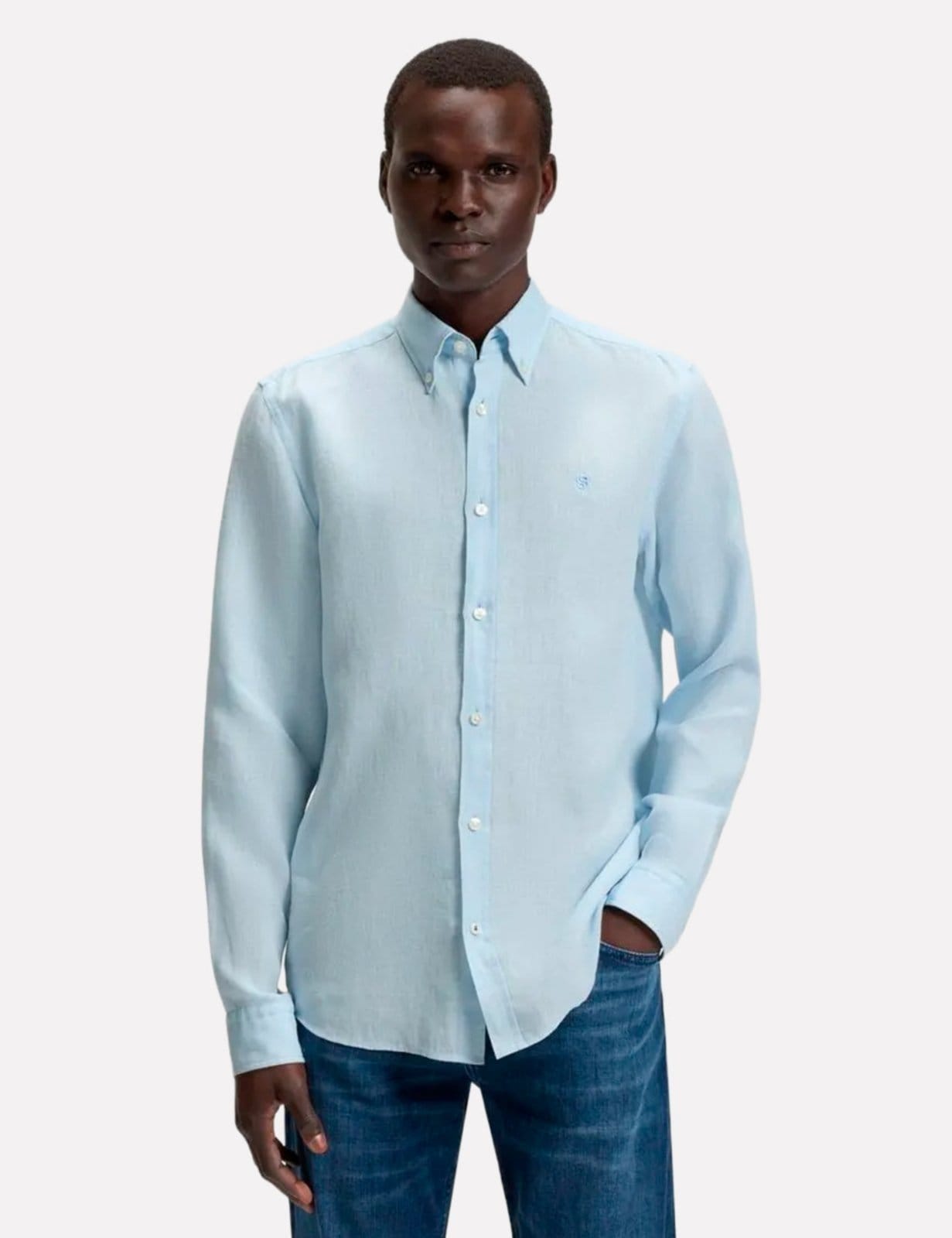 Camisa Hugo Boss Masculina Slim Fit H-ROAN-BD-E-C1-253 Claro