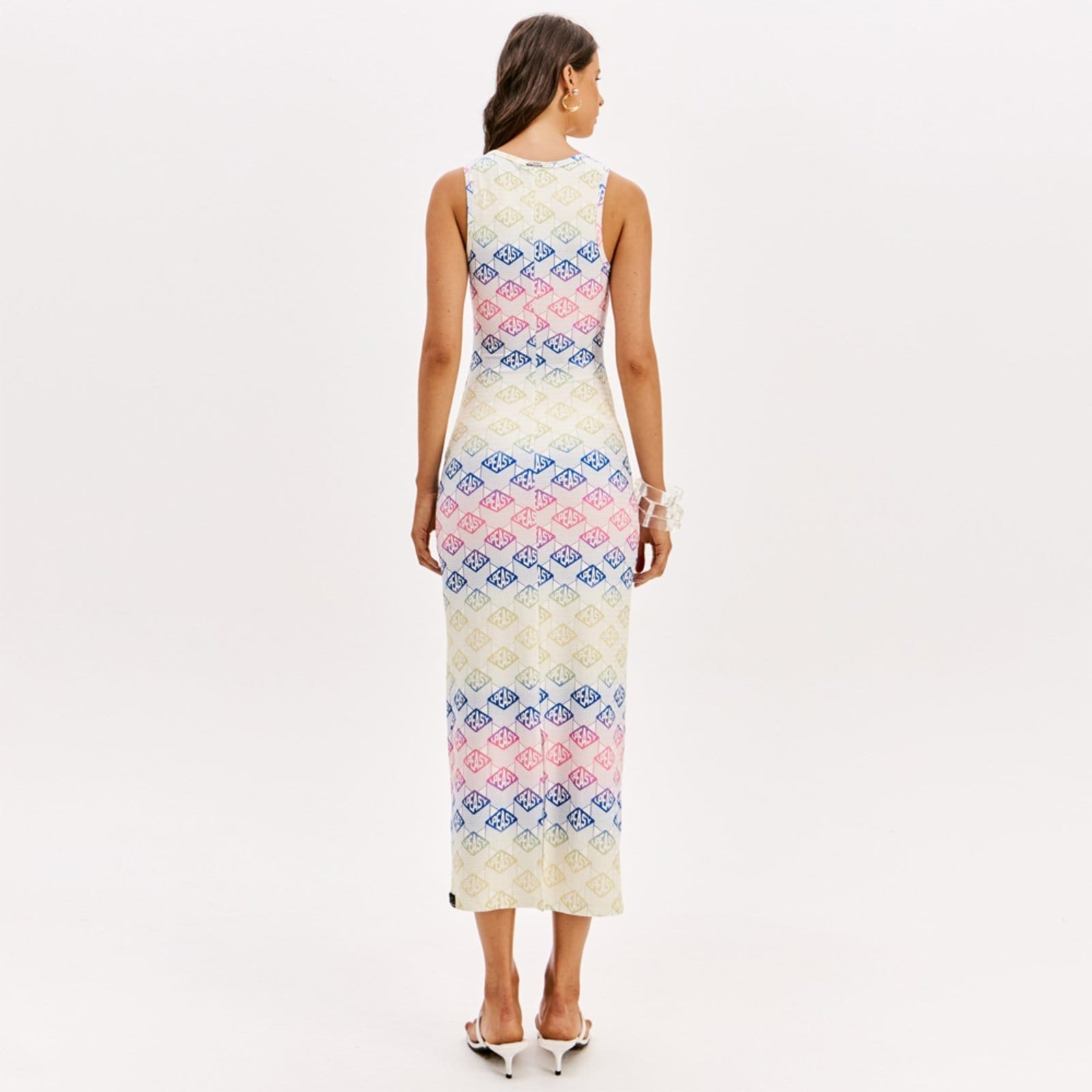 Vista 2 Vestido Super Mid Easy Lança Perfume Pr26 Off White Feminino Easy Lança perfume amarelo white