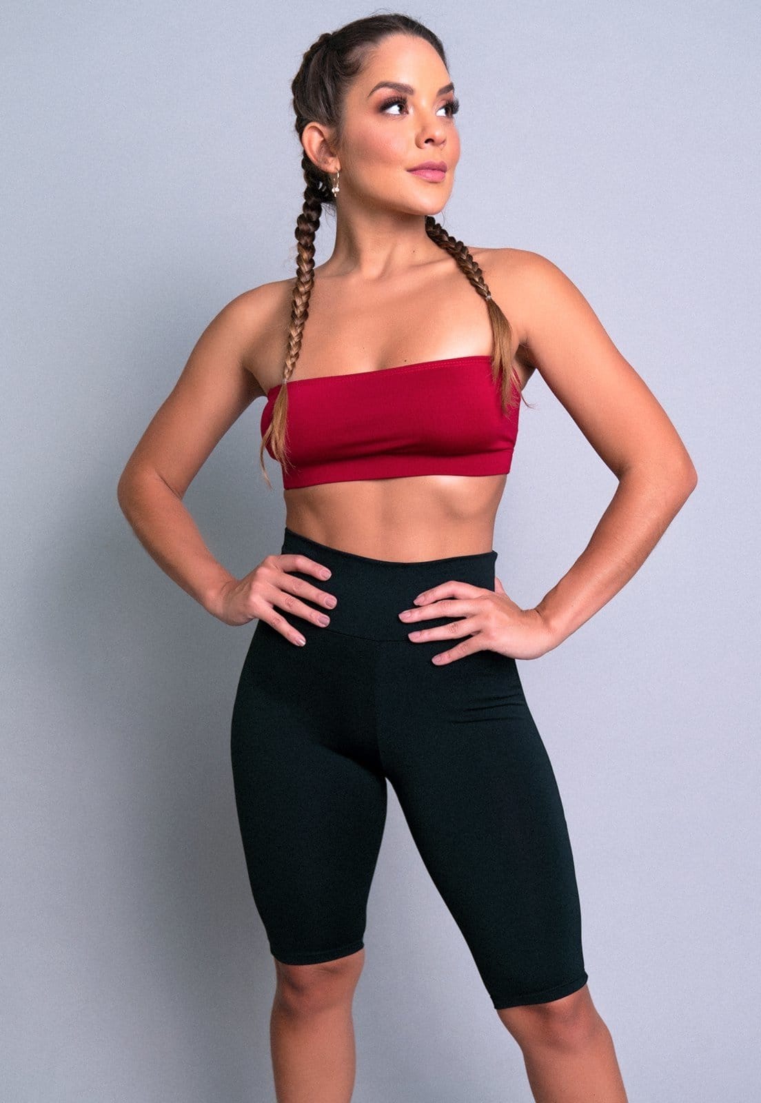 Bermuda MVB Modas Ciclista Fitness Suplex Lisa Preta