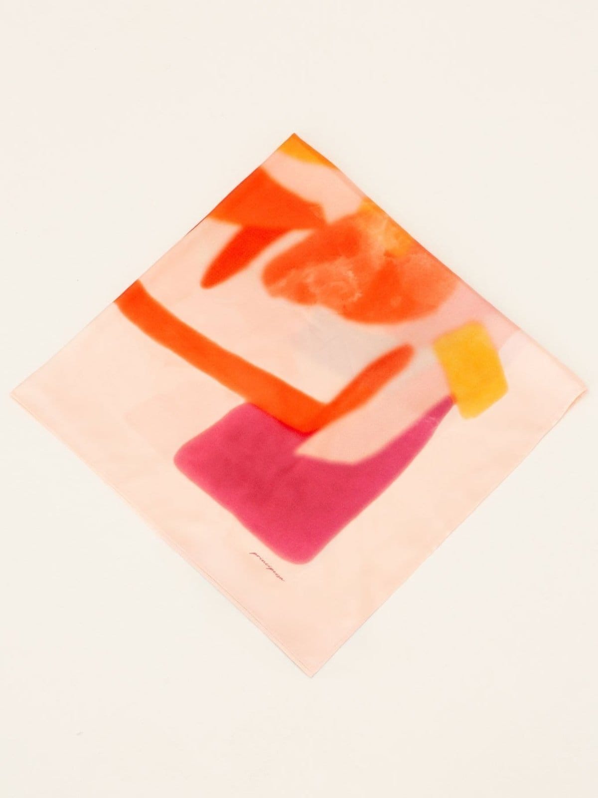 Lenço Barrado Off White com Estampa Rosa com Liz - 2