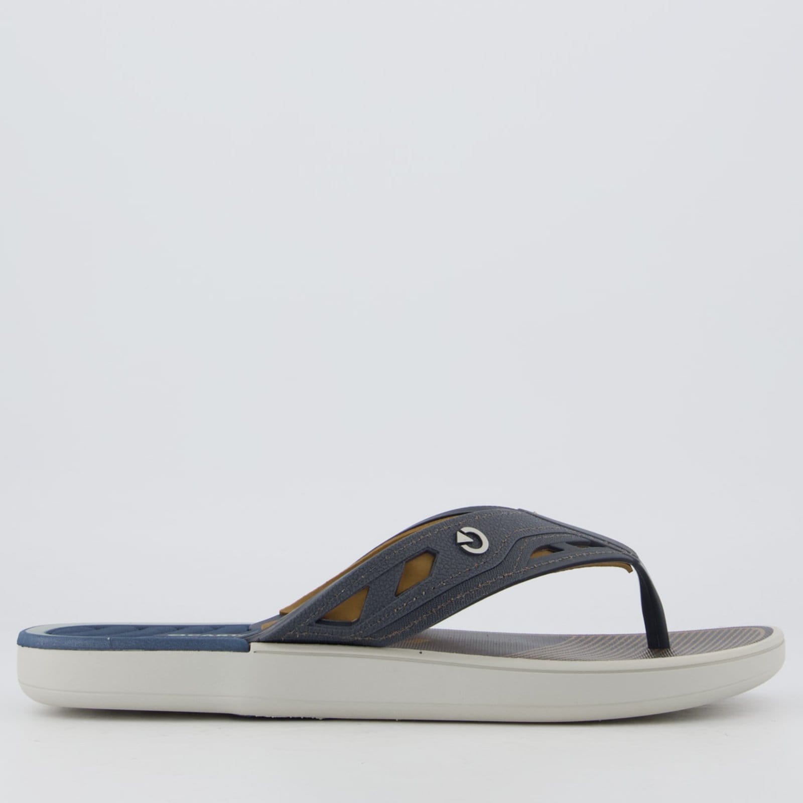 Vista 2 Chinelo Cartago Dallas Bege e CARTAGO azul