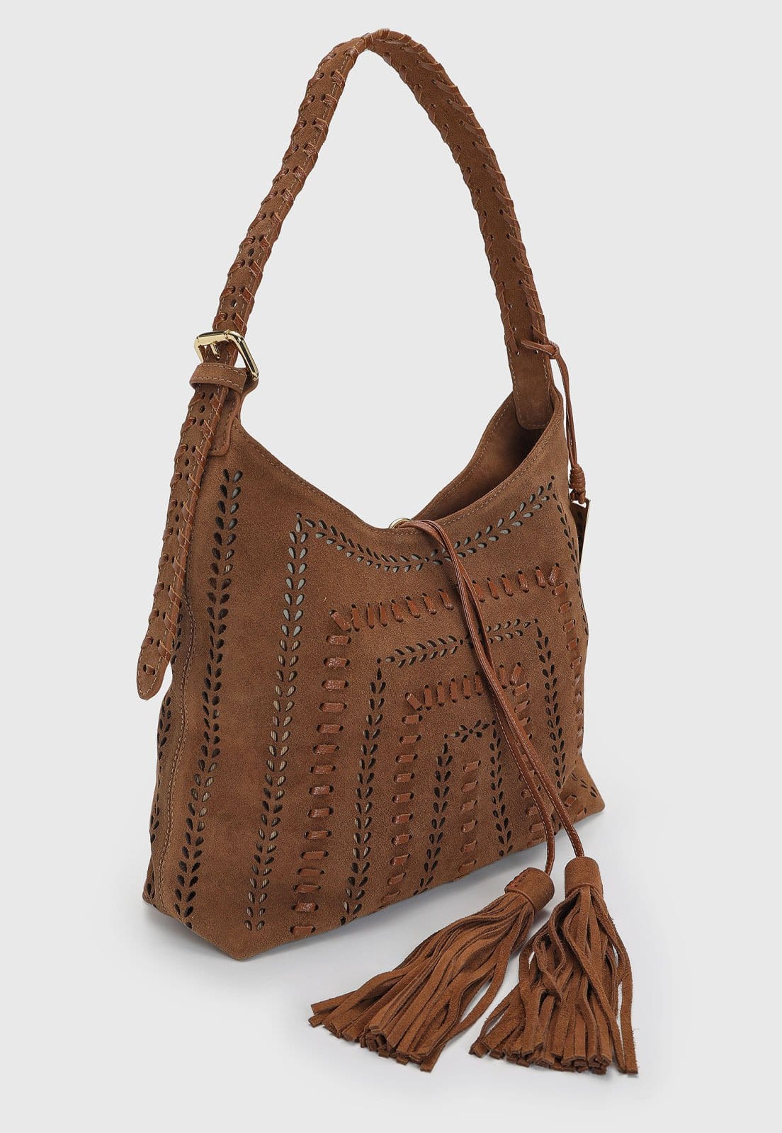 Vista 2 Bolsa Feminina Luiza Barcelos Alça Trançada Luiza Barcelos marrom