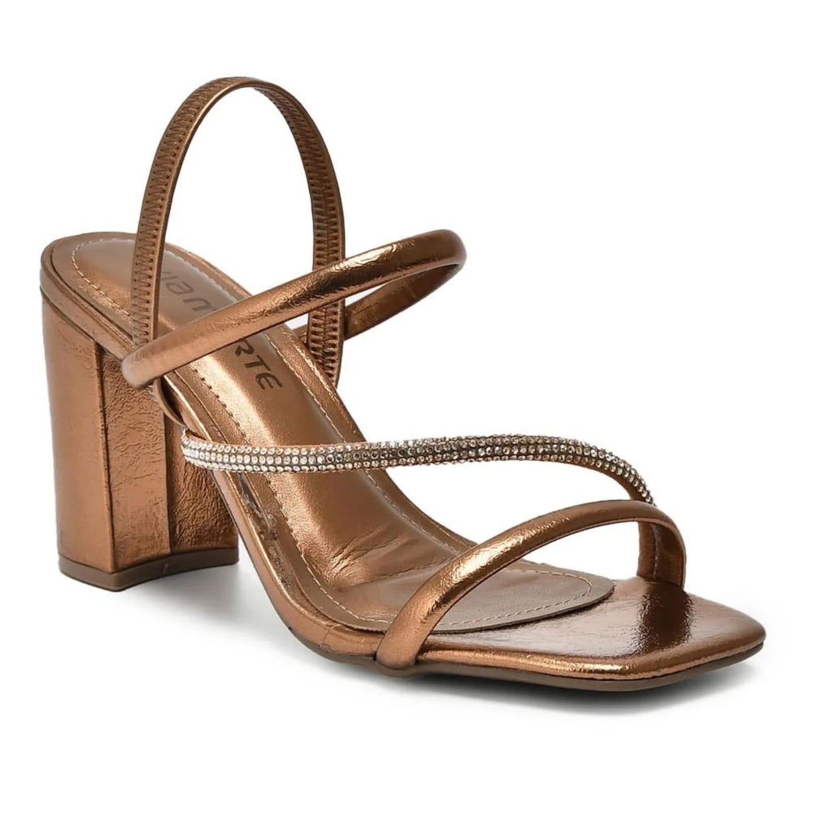 Vista 2 Sandália Via Marte Acabamento Brilhante Feminina VIA MARTE bronze