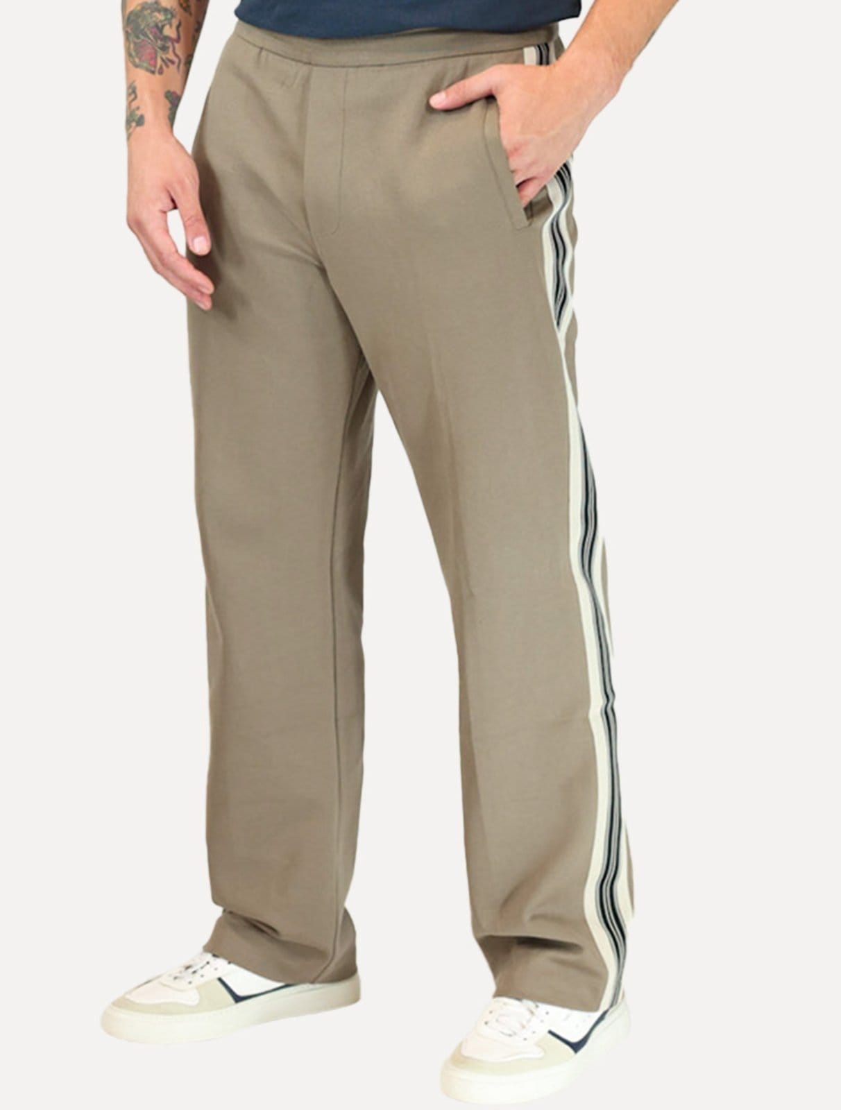 Vista principal Calça Moletom Empório Armani Masculina Lã Barra Fechada Caqui Escuro Emporio Armani cáqui caqui