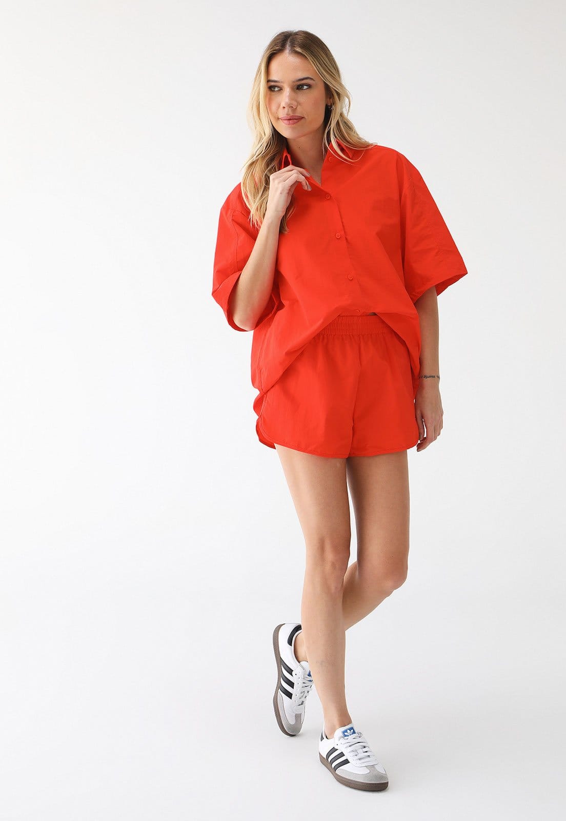 Vista 2 Camisa TOPSHOP Reta Lisa Vermelha Topshop vermelho