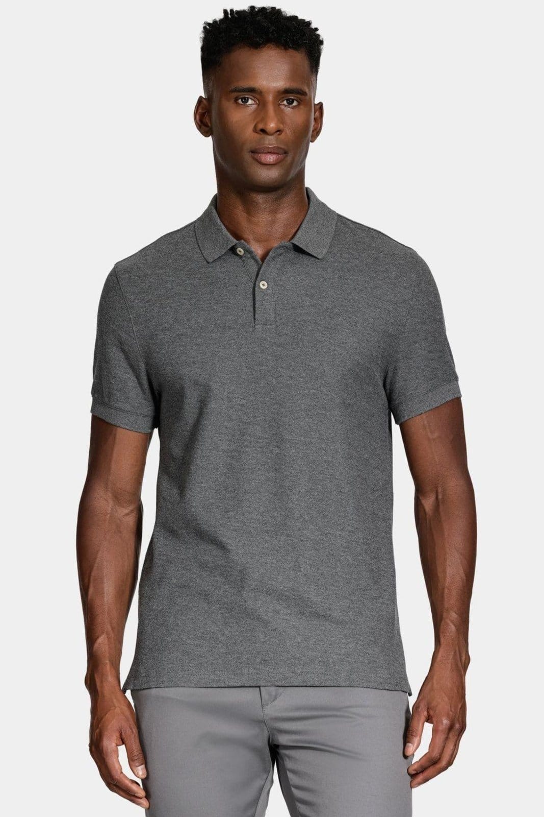 Vista 2 Polo Aramis Manga Curta Melange Mescla Aramis grafite