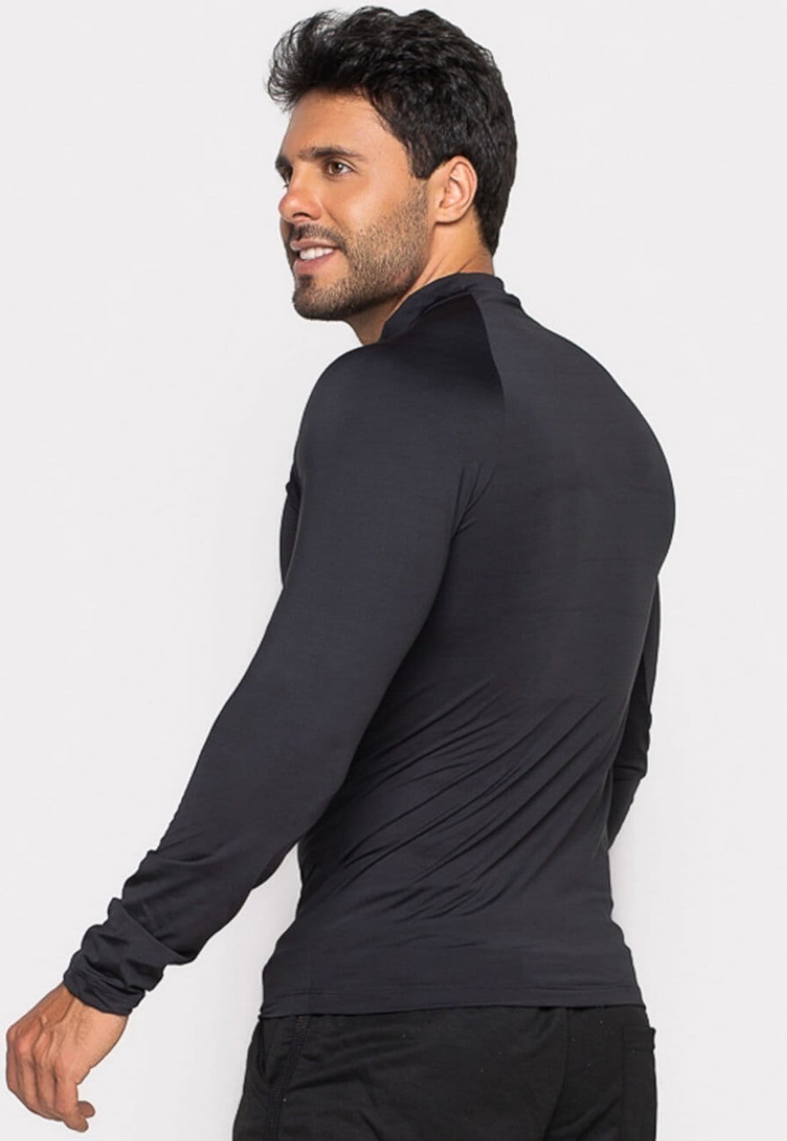 Vista 2 Camisa Bravaa Store Longa Térmica Praia Segunda Pele Proteção Uv 50 037 BRAVAA STORE preto