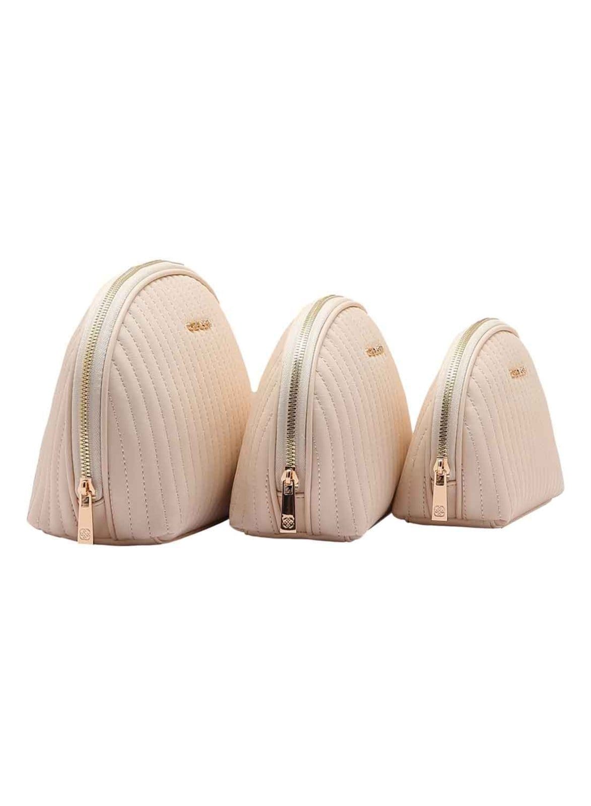 Vista 2 Kit 3 Necessaire Feminina Chenson Original Frasqueira Viagem 0484917 Chenson bege