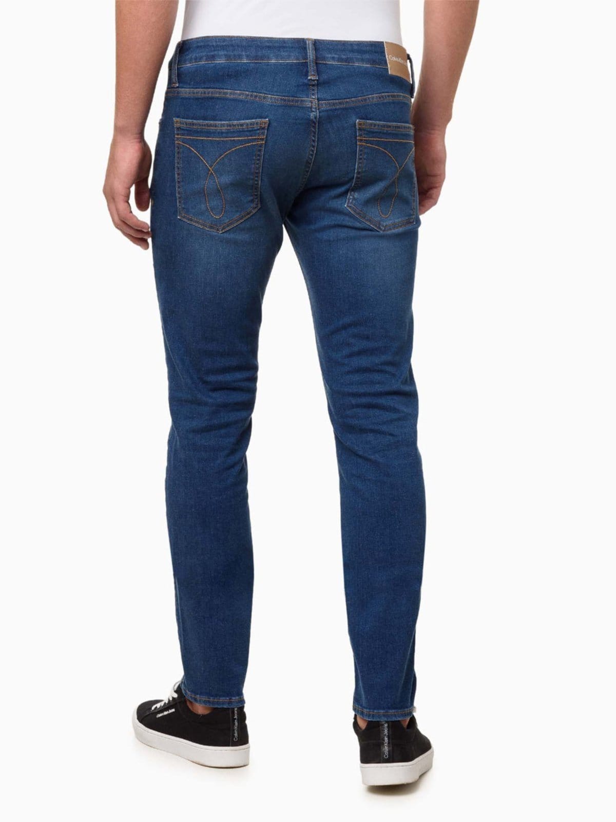 Vista 2 Calça Jeans Masculina Amaciada Skinny Cintura Baixa Calvin Klein Jeans Médio Calvin Klein Jeans azul