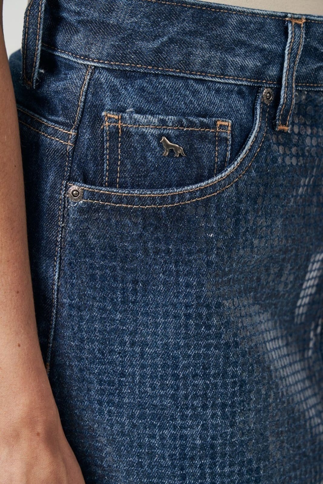 Vista 2 Saia Glam Feminina Acostamento ACT FEMININO jeans