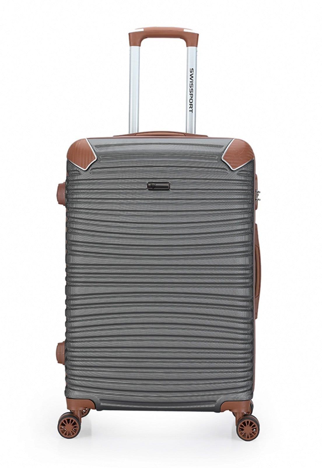 Vista 2 Mala Mão Viagem Resistente Executiva Rodas 360 Cadeado Swissport cinza