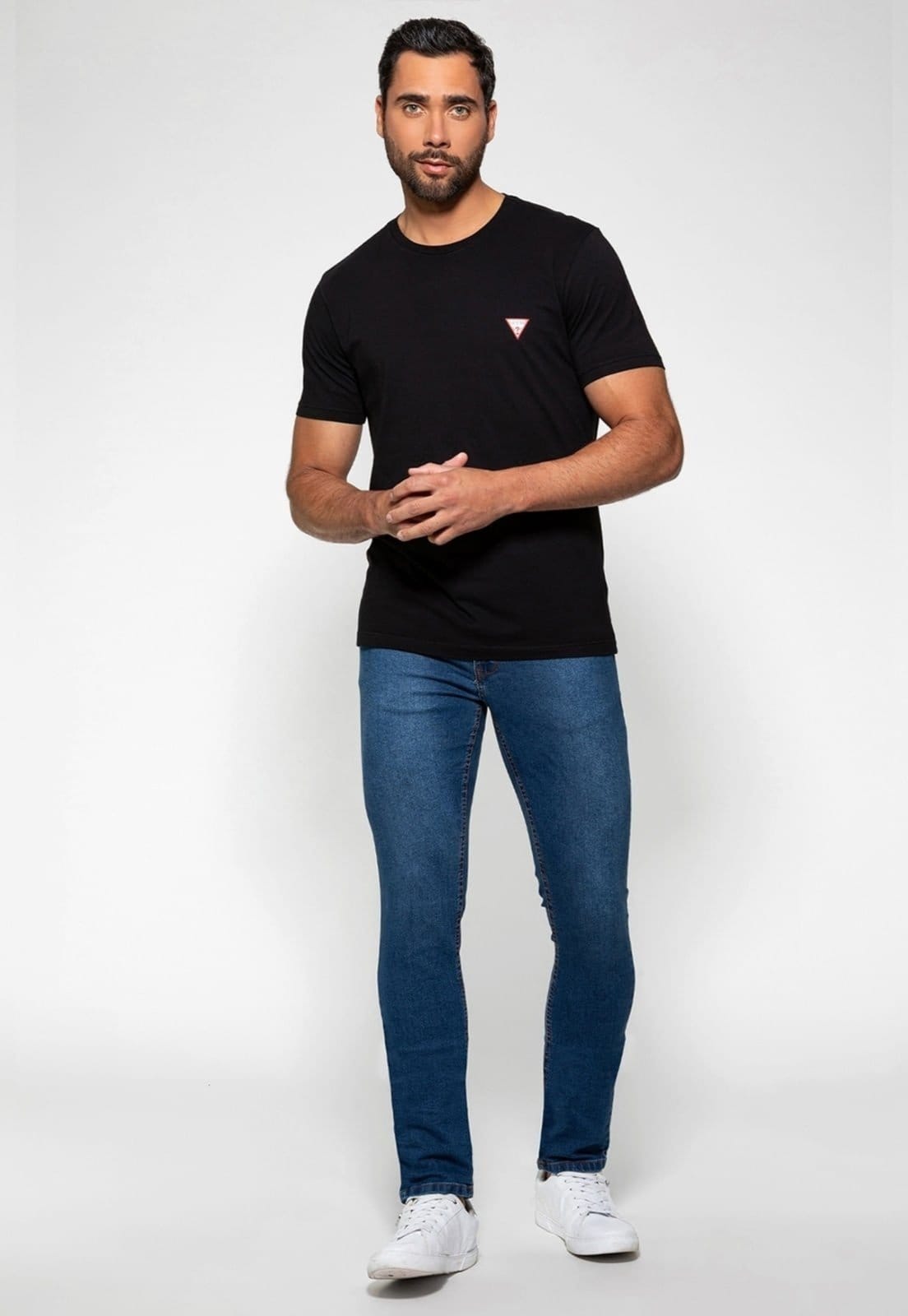 Vista 2 Calça Jeans Skinny Guess Guess azul