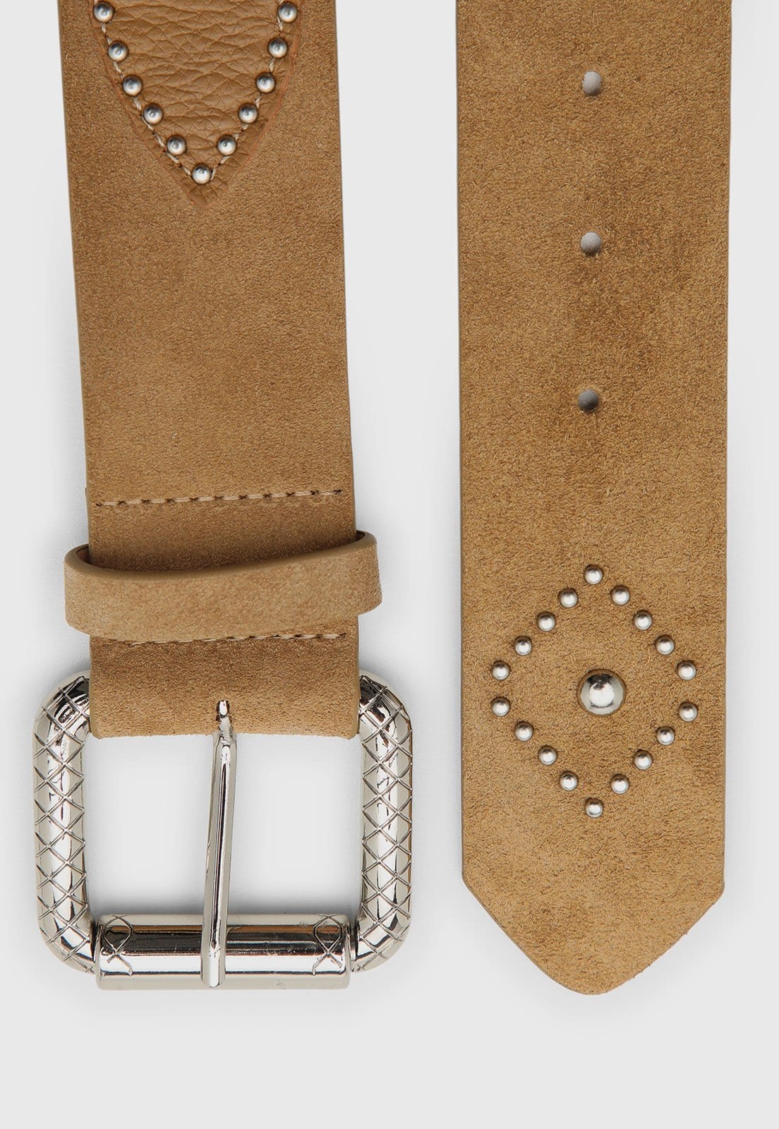 Vista 2 Cinto Feminino Luiza Barcelos Camurção Luiza Barcelos caramelo