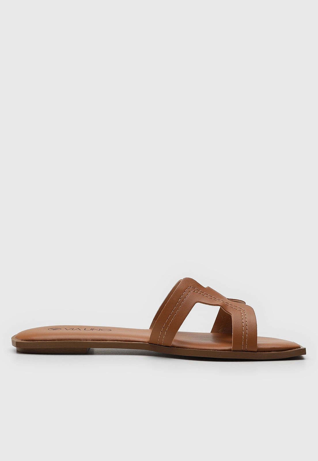 Vista 2 Rasteira Via Uno Recortes VIA UNO caramelo