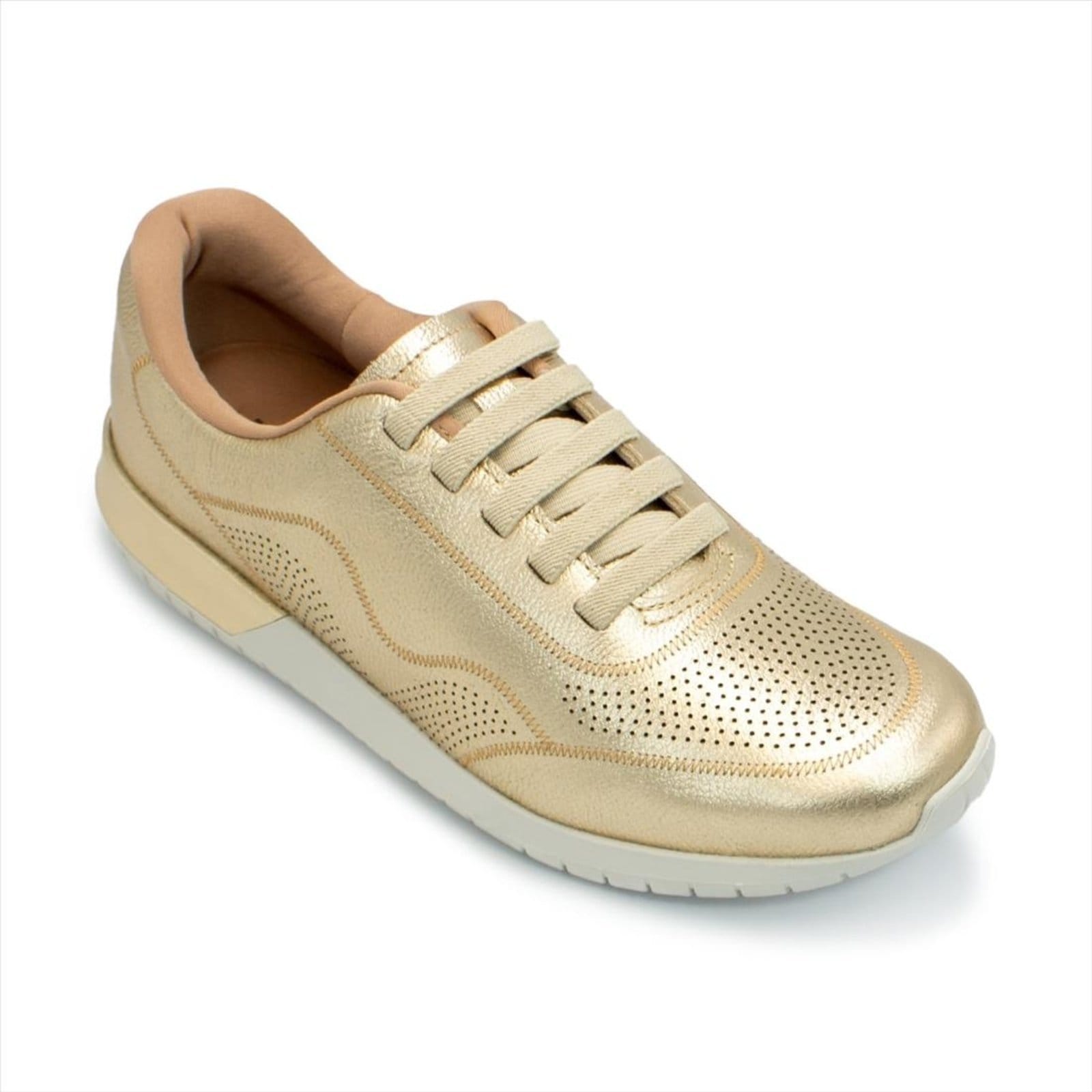 Vista 2 Tênis Usaflex Feminino em Couro Cadarço Elástico Casual AH1721 Usaflex preto