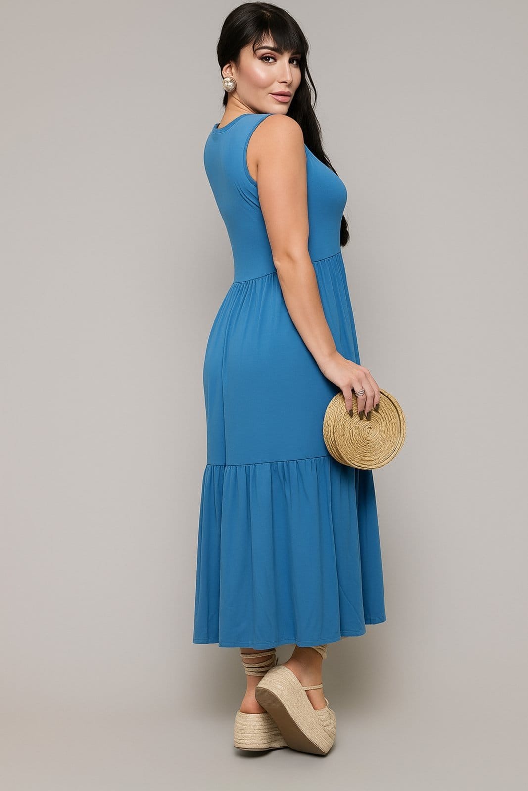 Vista 2 Vestido Longo D Bell Outlet Fashion Regata D BELL OUTLET FASHION azul