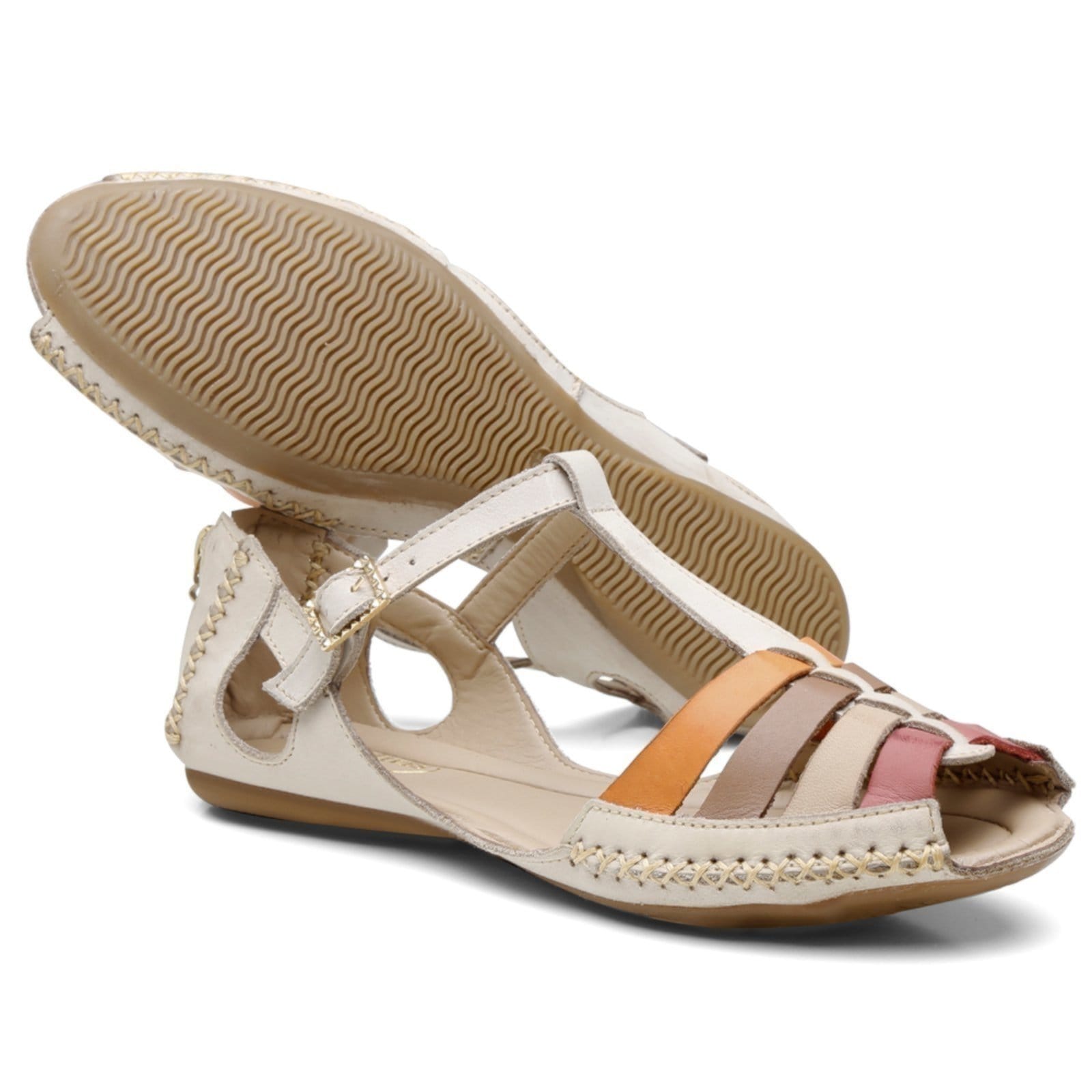 Sandália Rasteira Confortável Nine4 em Couro Macio - Off White