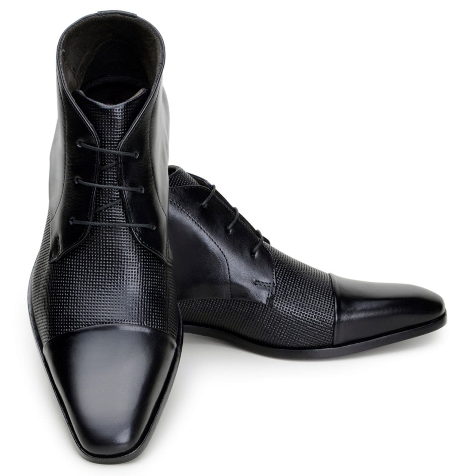 Vista 2 Ankle Boot Social em Couro Paulo Vieira Cor Preta Paulo Vieira Homem preto