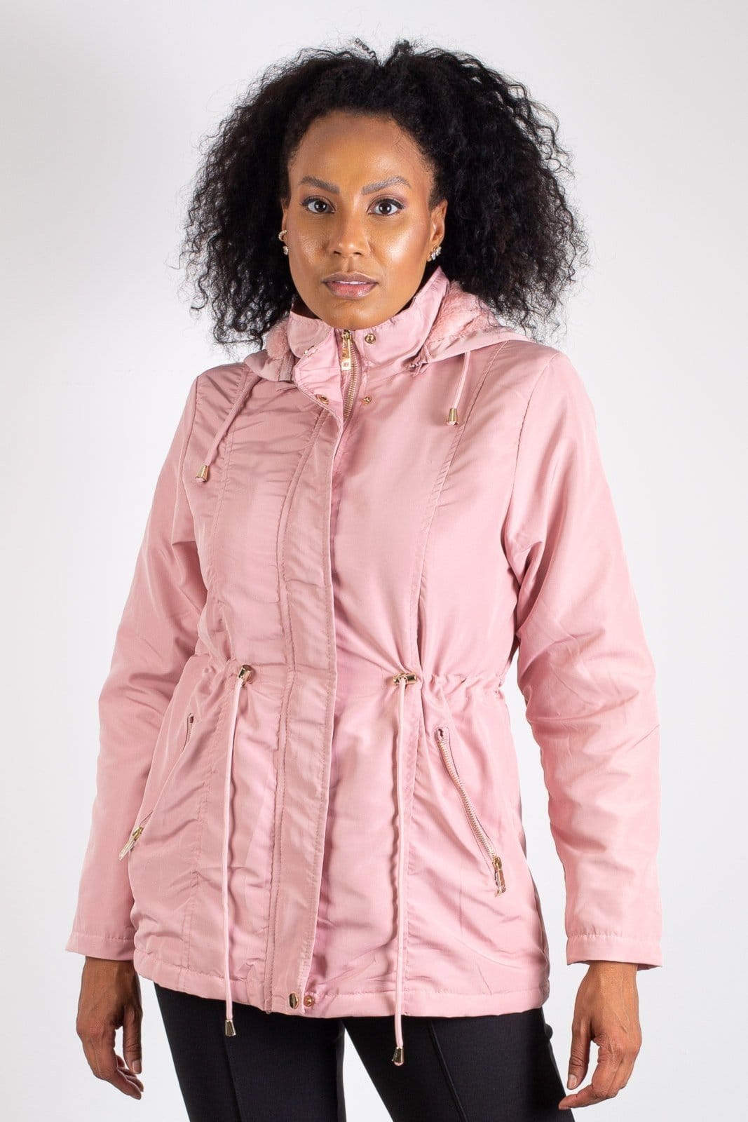 Parka Enluaze feminina forrada com capuz 80105