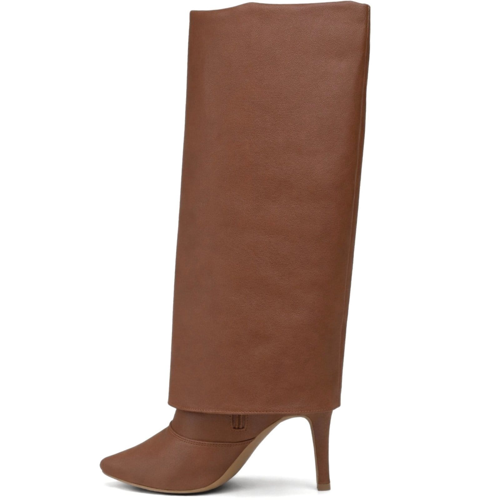 Vista 2 Bota Feminina Cano Longo Com Capa Salto Fino Clássica Flor da Pele 1796 Cacau Flor da Pele marrom