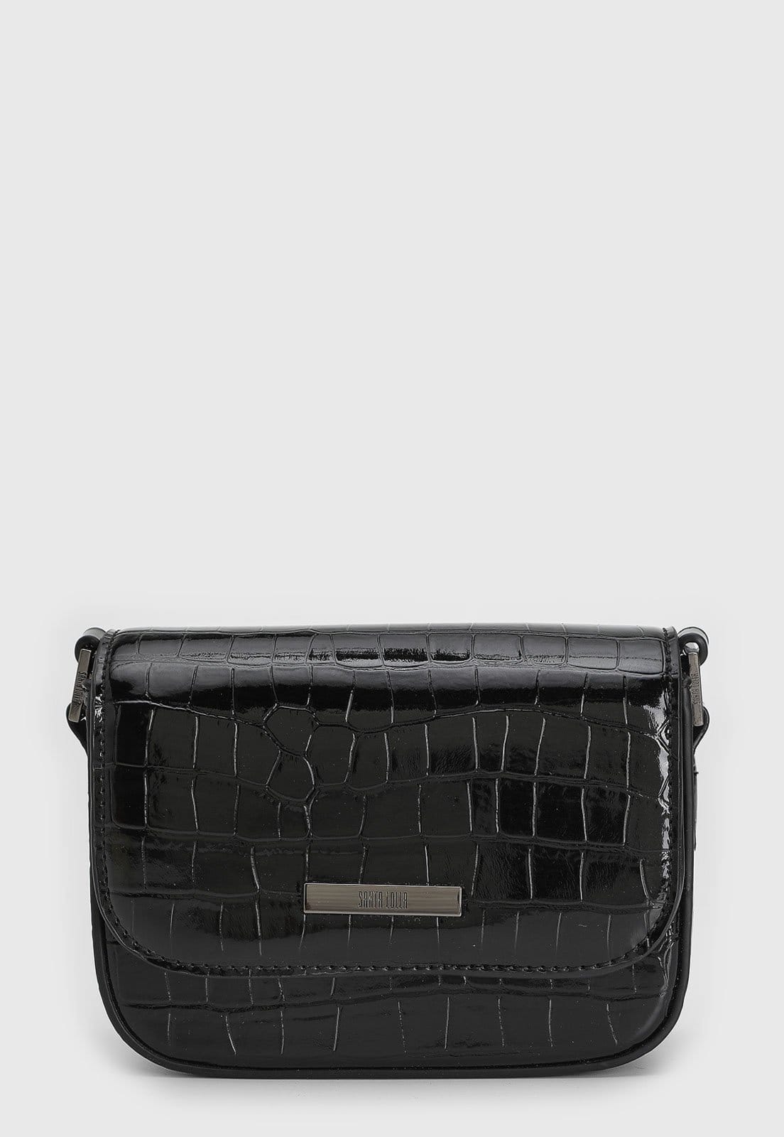 Bolsa Feminina Santa Lolla Croco Preta