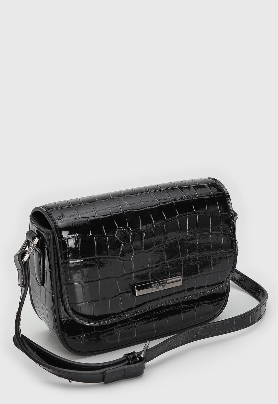 Vista 2 Bolsa Feminina Santa Lolla Croco Preta Santa Lolla preto