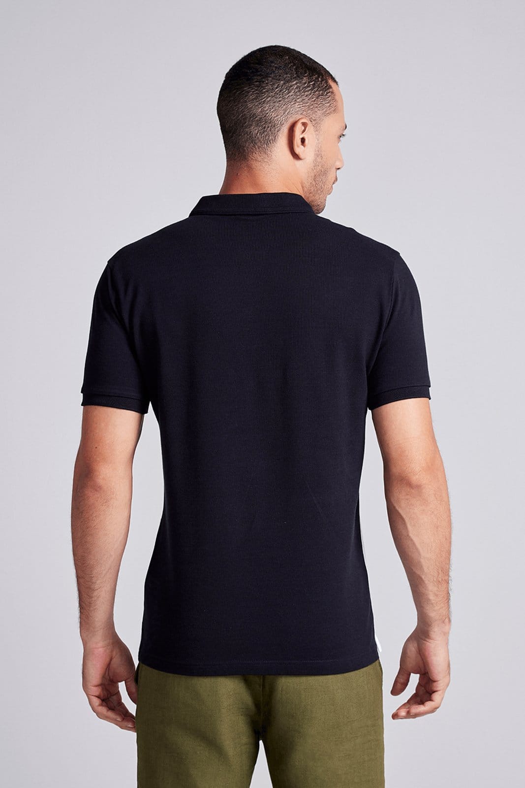 Vista 2 HIGHSTIL Camisa Polo Piquet Slim Fit Branco HIGHSTIL preto