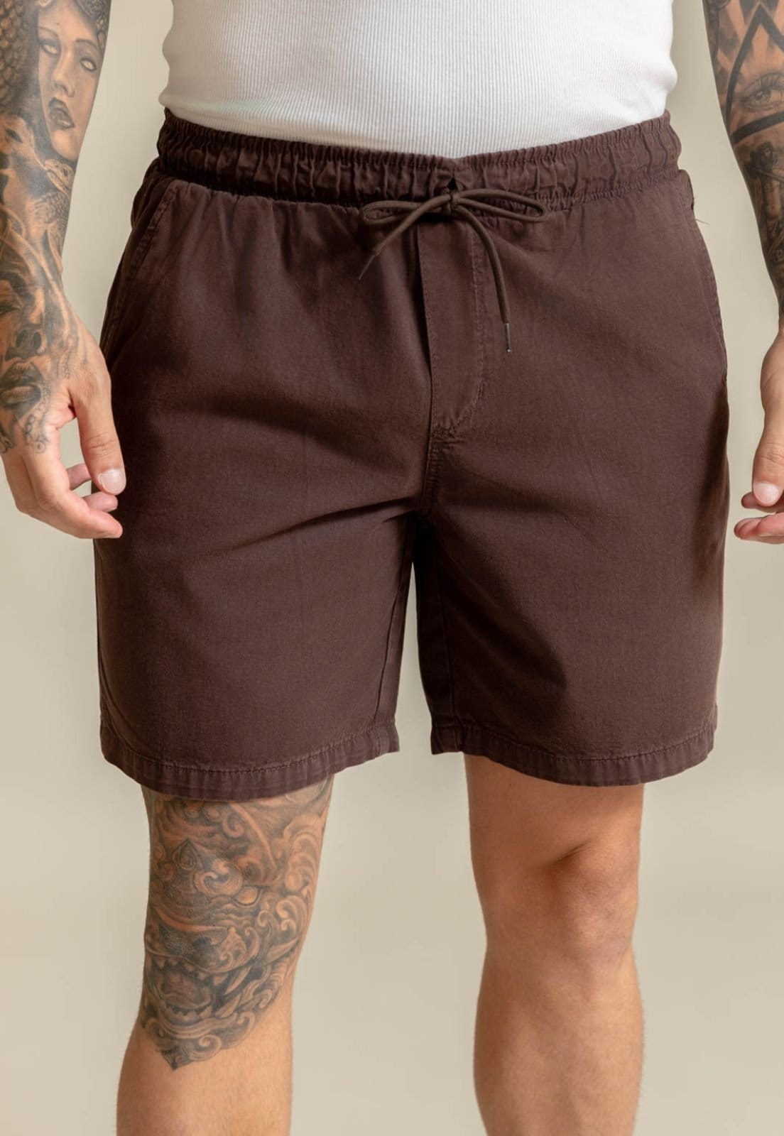 Bermuda Shorts Masculino Sarja com Linho e Cordão Dialogo