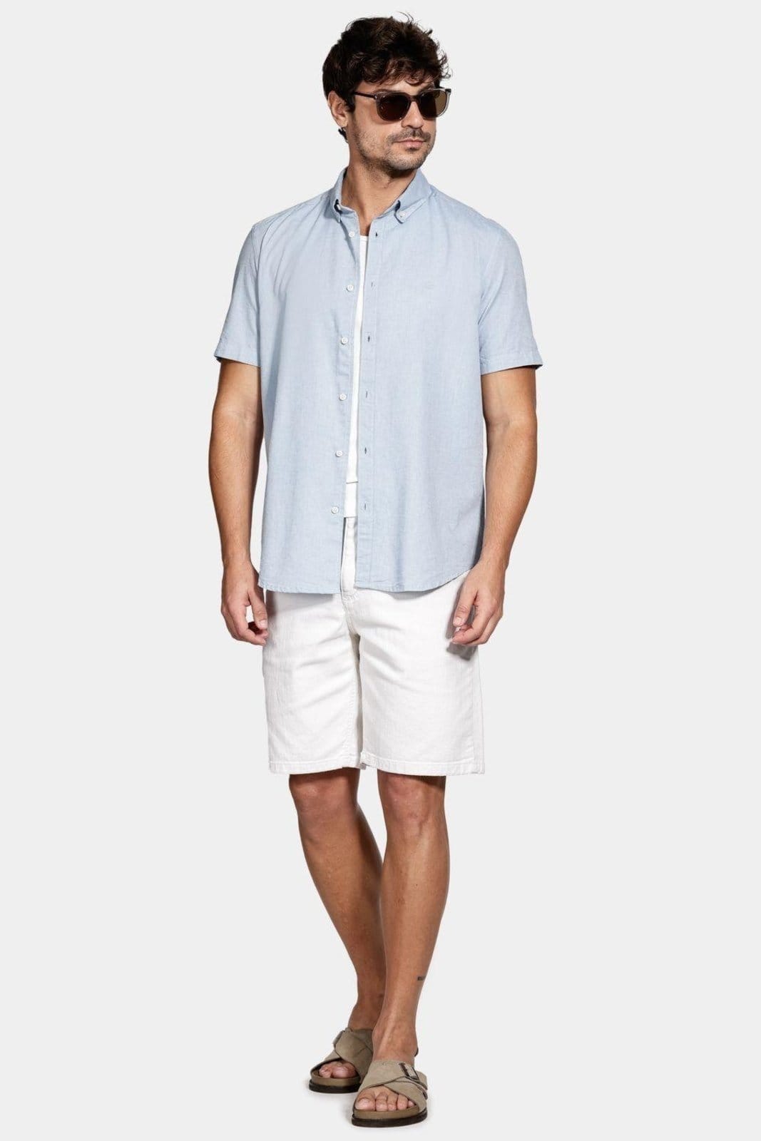 Vista 2 Camisa Aramis Manga Curta Oxford Aramis azul