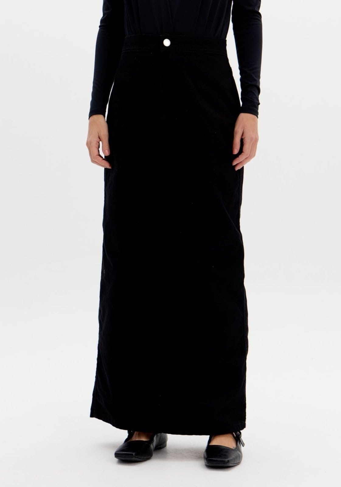 Vista 2 Saia Sarja Super Midi Cintura Alta com Cinto My Favorite Things preto