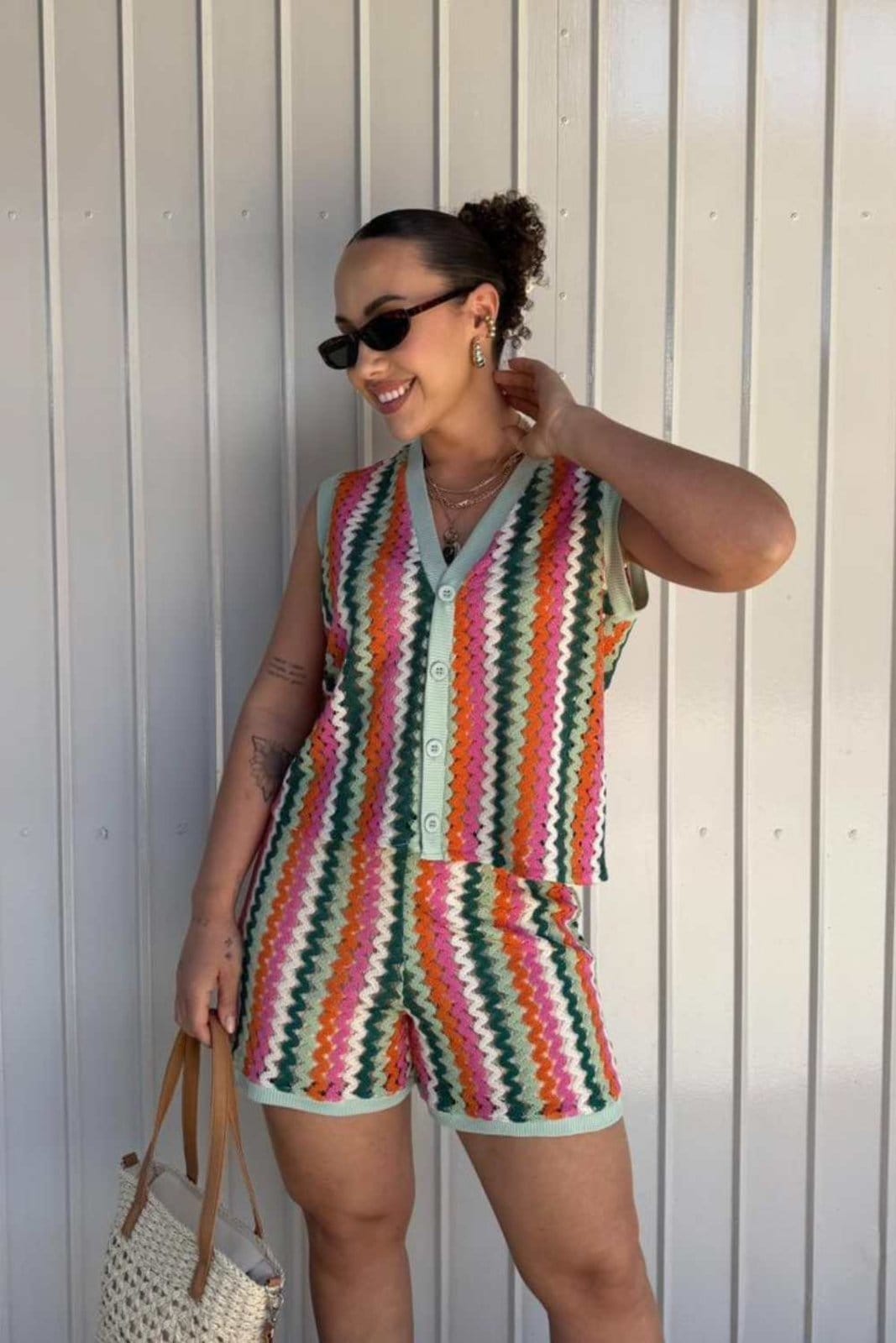 Short Vanibele Tricot Listrado