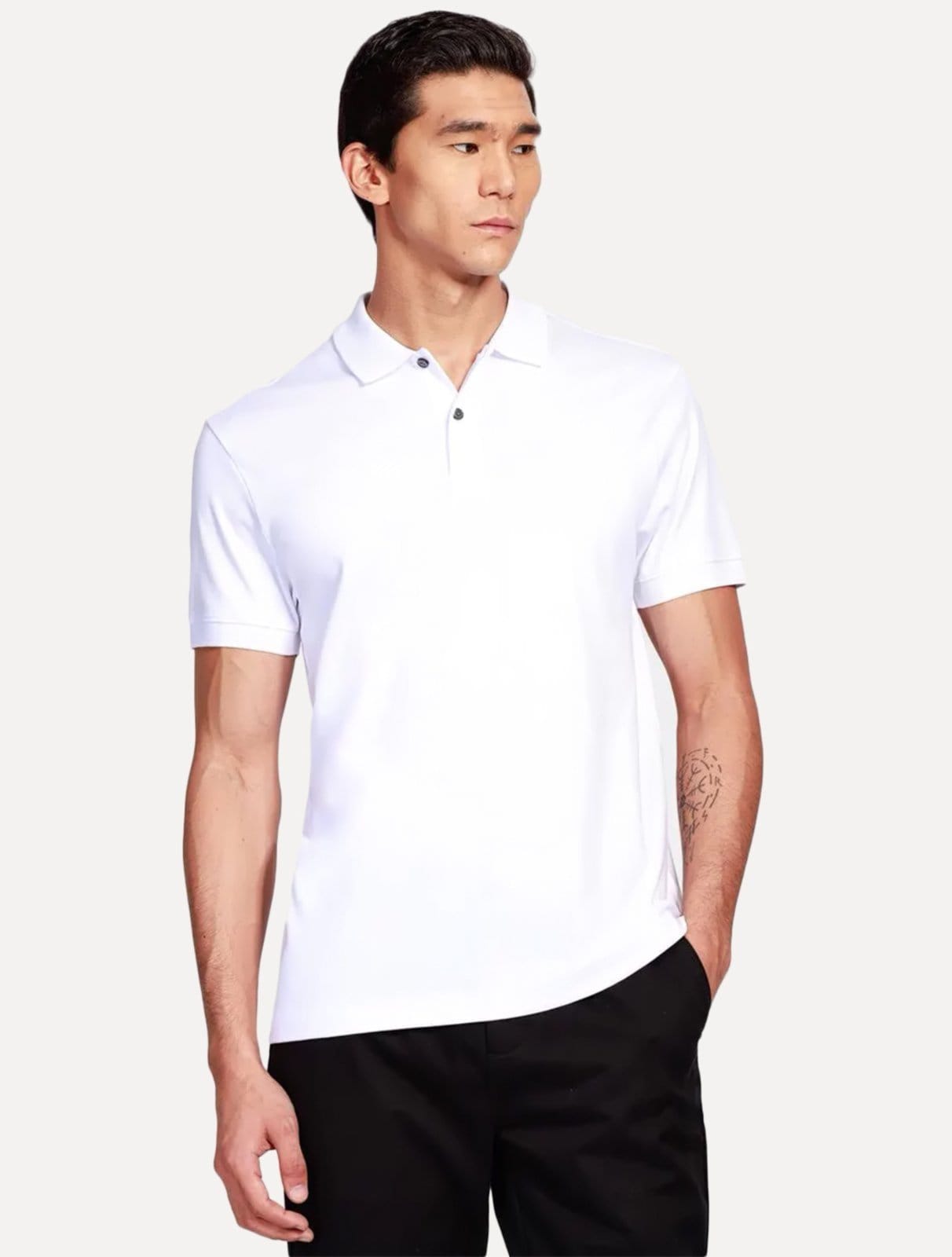 Polo Aramis Masculina Interlock Malha Pima Cotton Branca