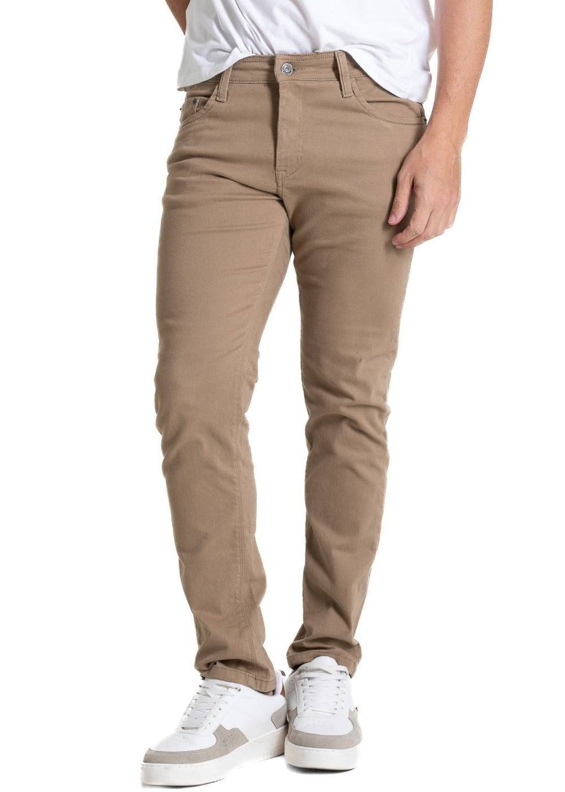 Vista principal Calça Sarja Sawary Slim - 282101 Sawary bege