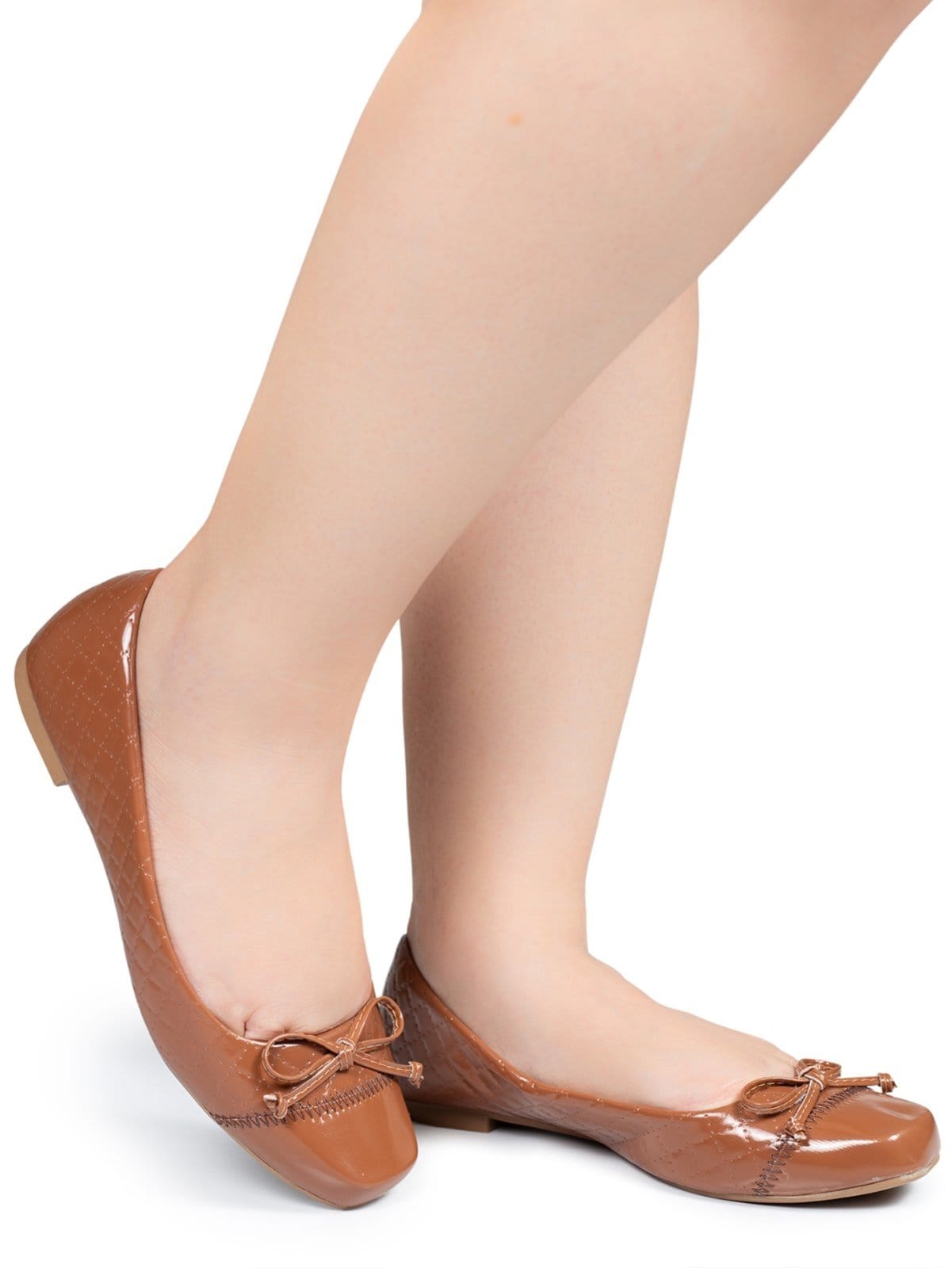 Vista 2 Sapatilha Feminina Bico Quadrado Bailarina Loafer Confortável Via Angel 79.01 VIA ANGEL caramelo