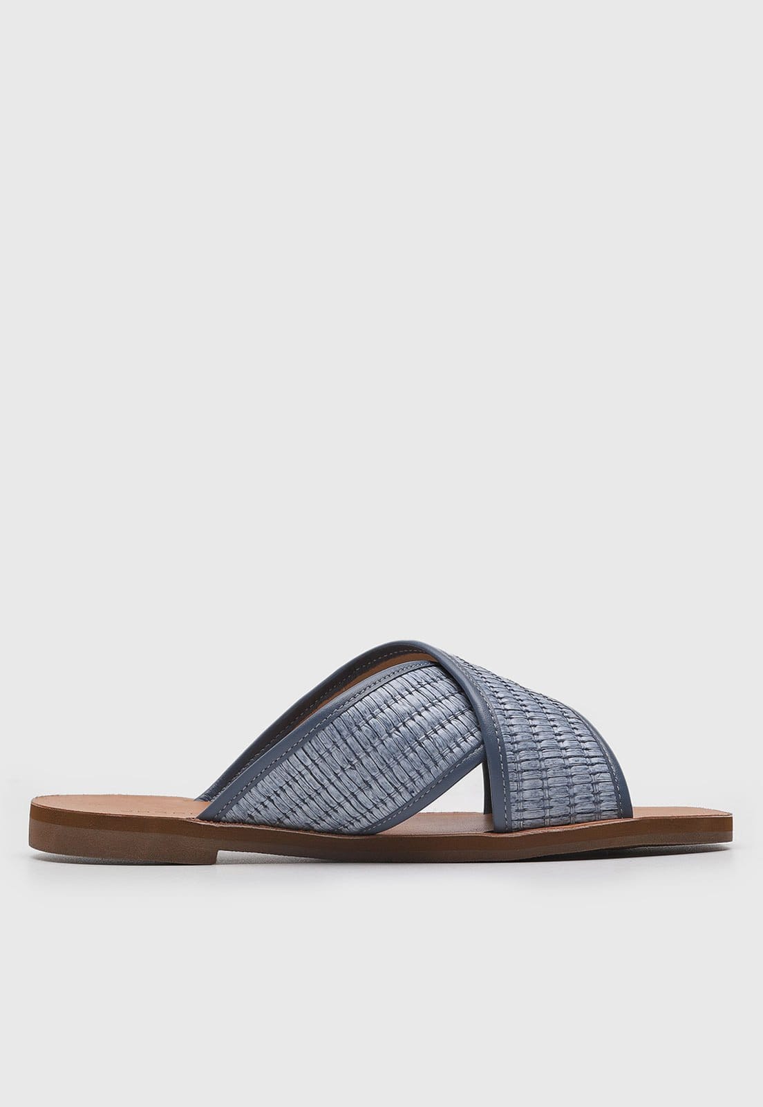 Vista 2 Rasteira Feminina Jorge Bischoff Slide Trançada Jorge Bischoff azul