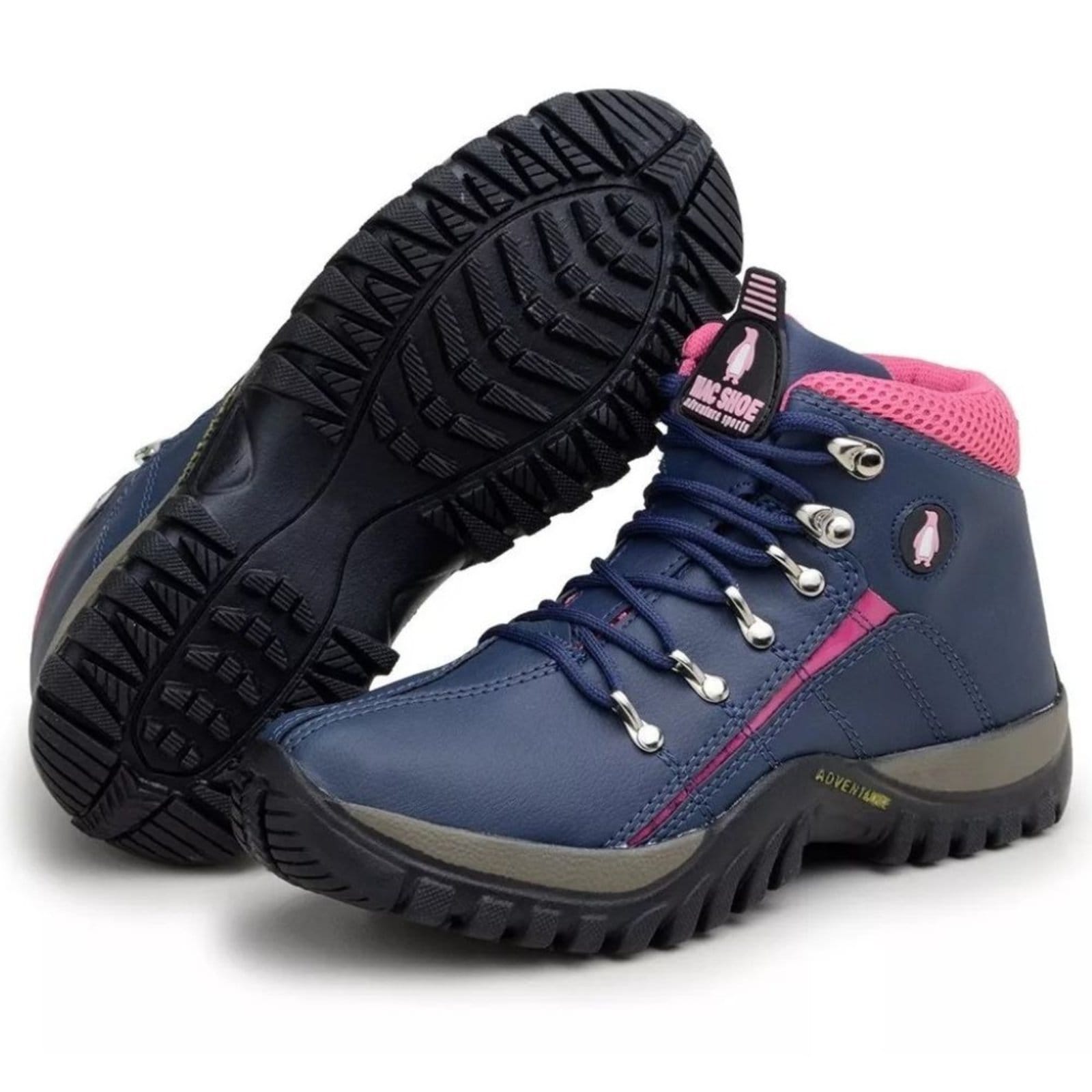 Vista 2 Kit Bota Adventure Bia Ramos para Trilha Confortavel Feminina Pink + Relógio e Meia Bia Ramos azul/azul marinho/pink azul