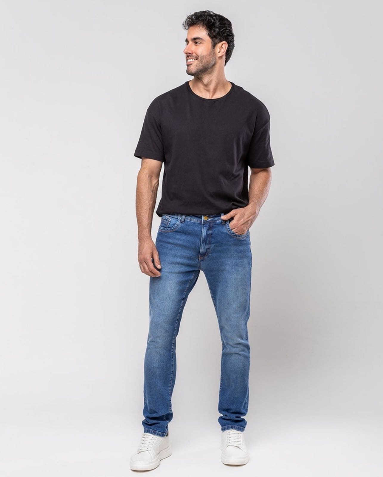 Calça Slim Fit Masculina 24716 Sky Escuro