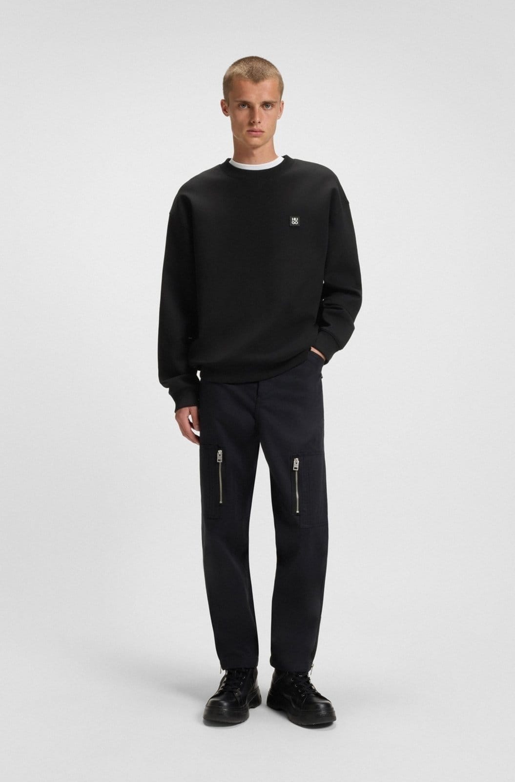 Moletom Em Mistura De Algodão Com Logo Empilhado - 2