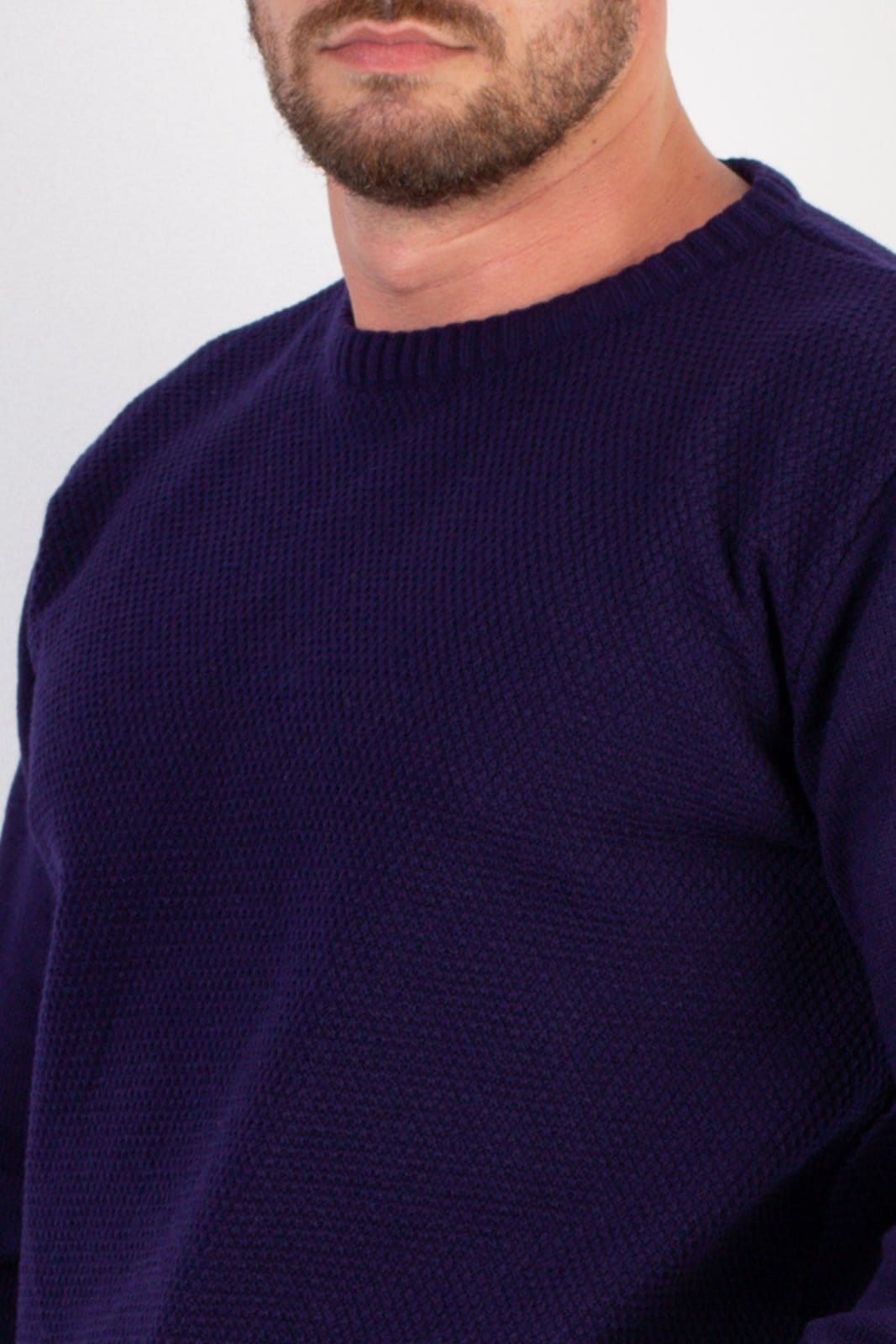 Vista 2 Blusão masculino de malha gola redonda 50003 Enluaze azul marinho