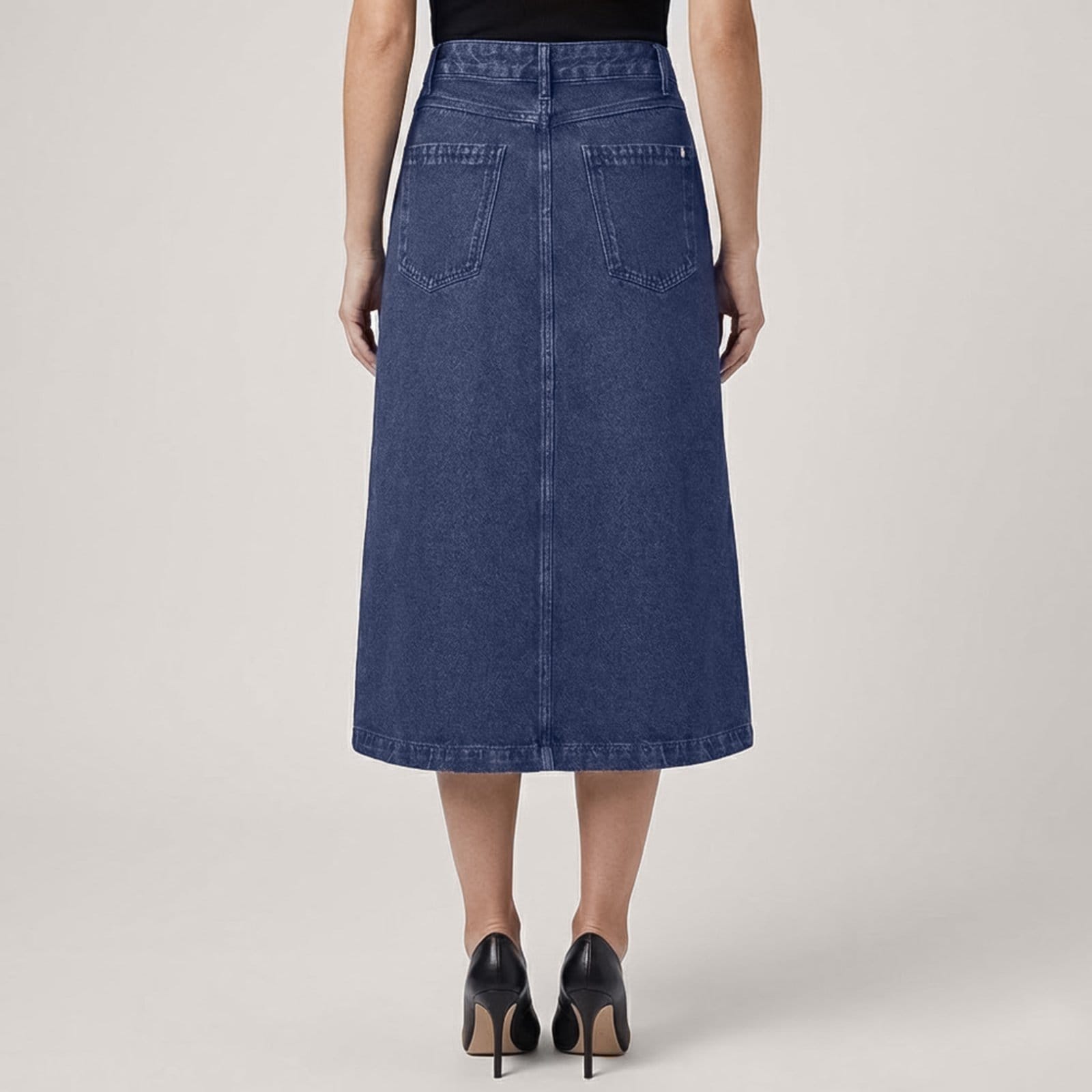 Vista 2 Saia Jeans Dudalina Transpassada Ou26 Feminino Dudalina azul