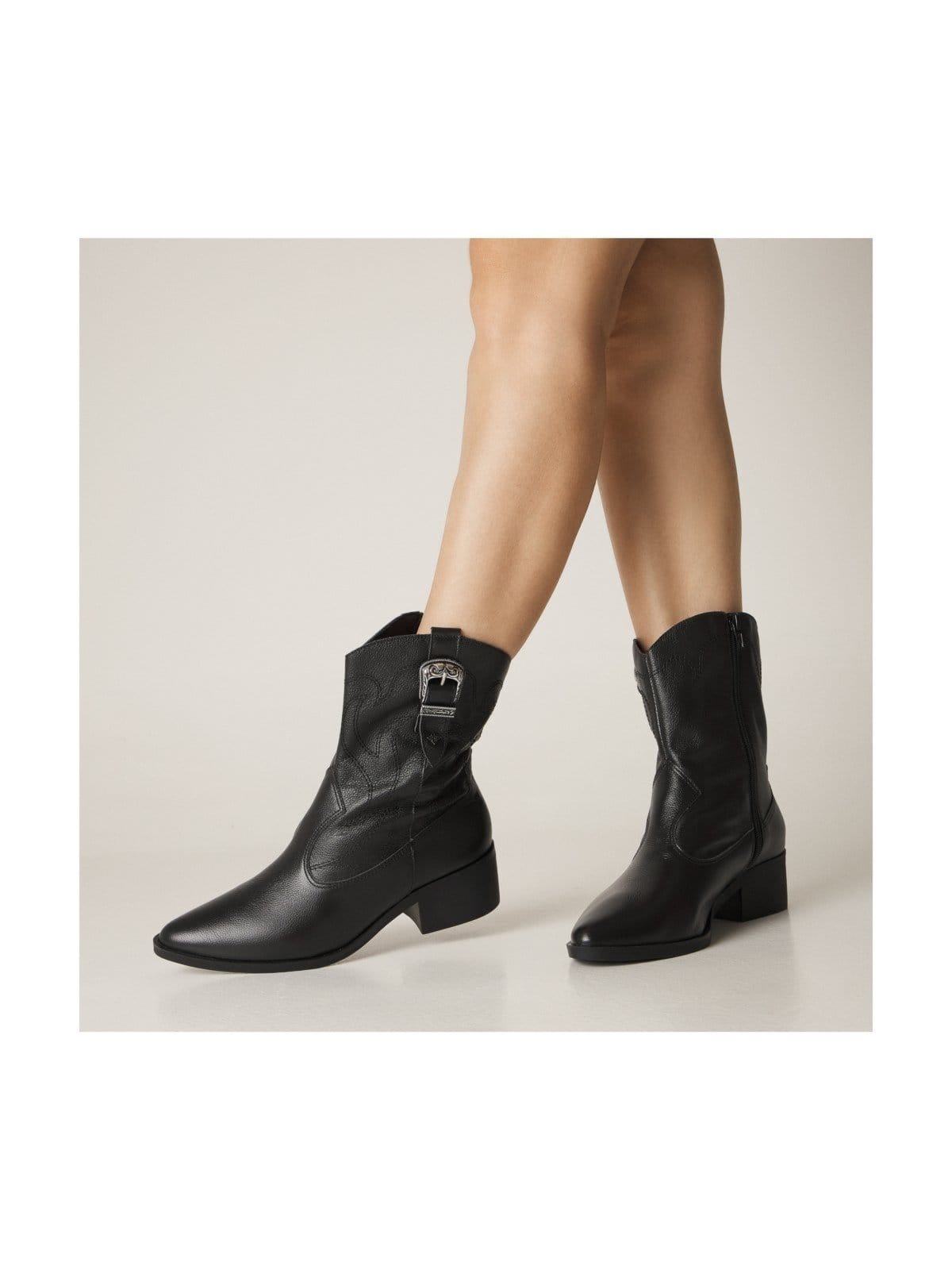 Vista 2 BOTA BEATRIZ DI VALENTINI COURO Di Valentini preto