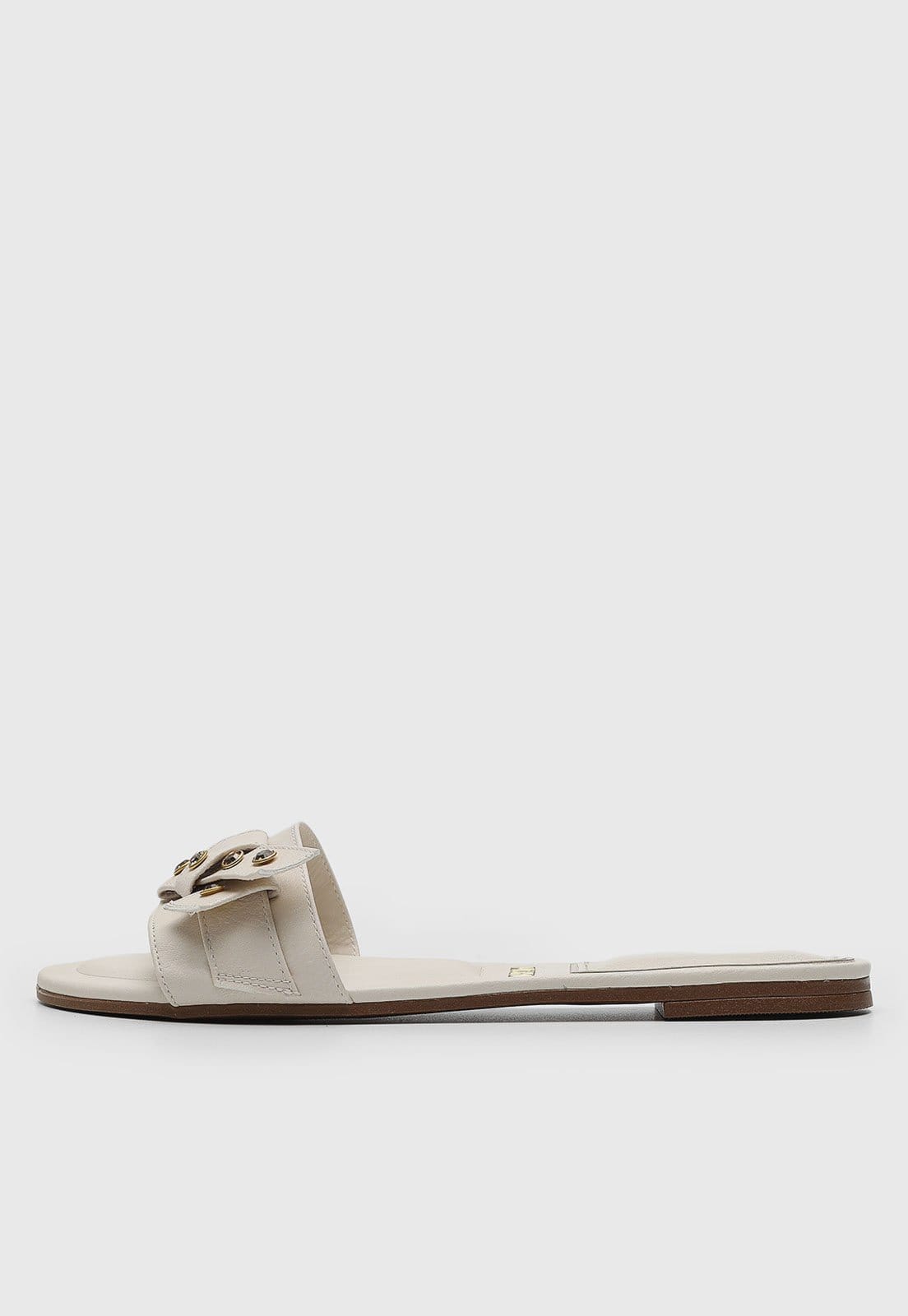 Rasteira Feminina Vizzano Laço Ilhós Off-White