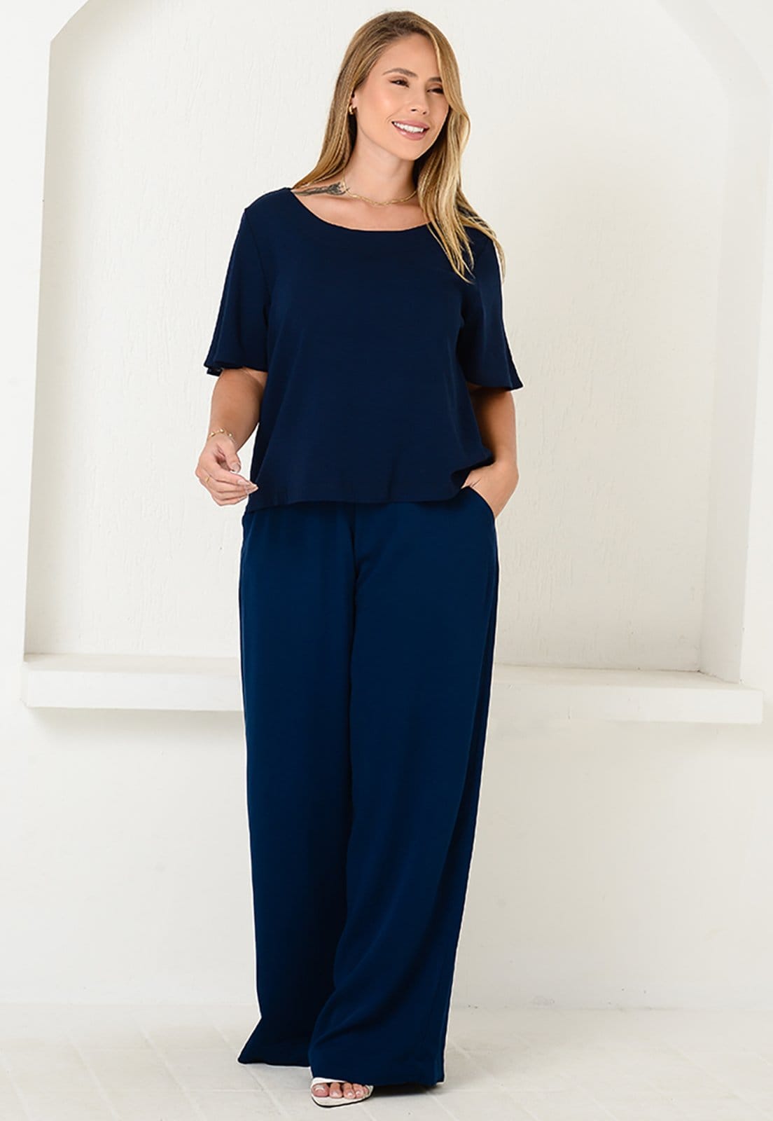 Calça Pantalona em Viscose BBonnie Manu