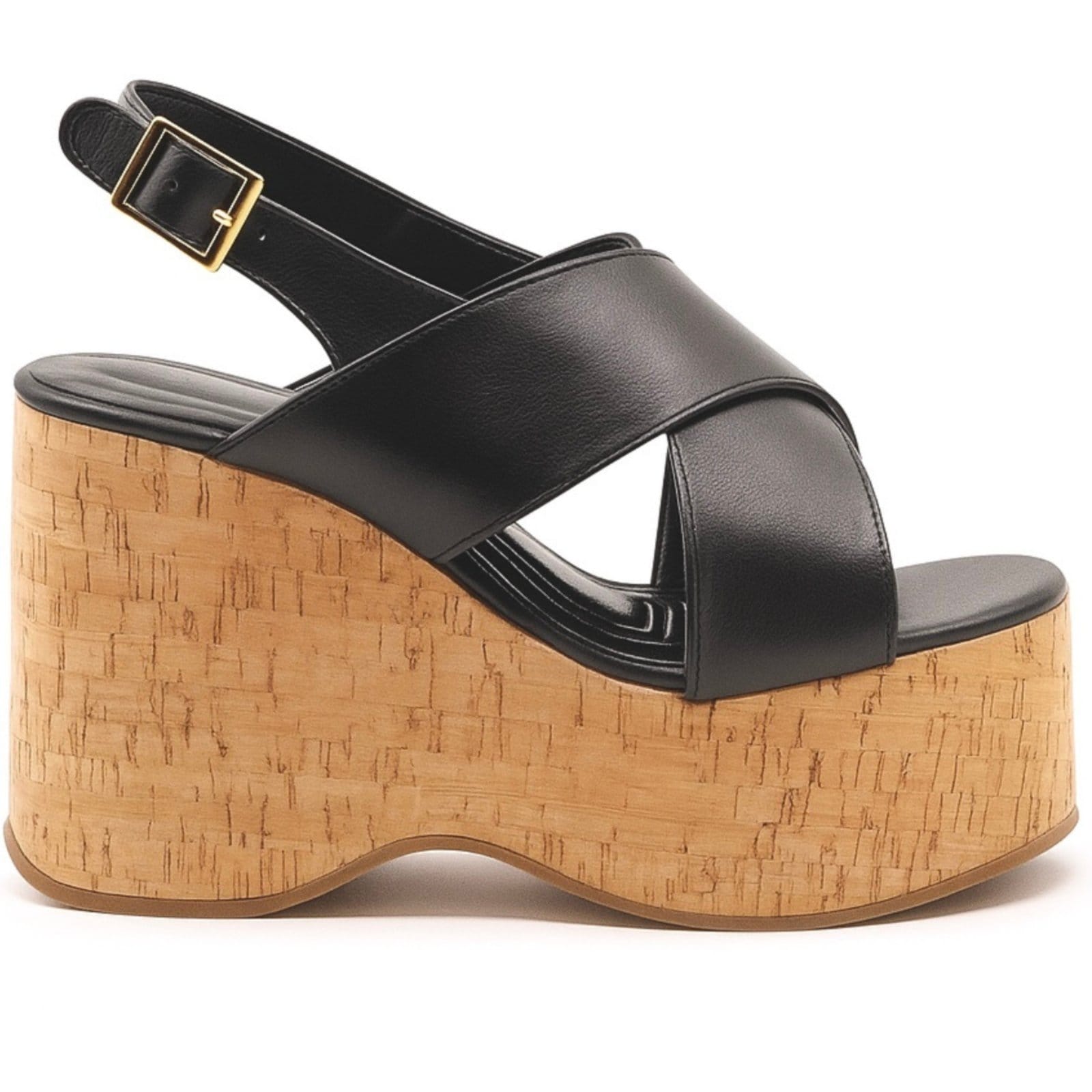 Sandália Anabela Feminina Plataforma Grande Cortiça 182175