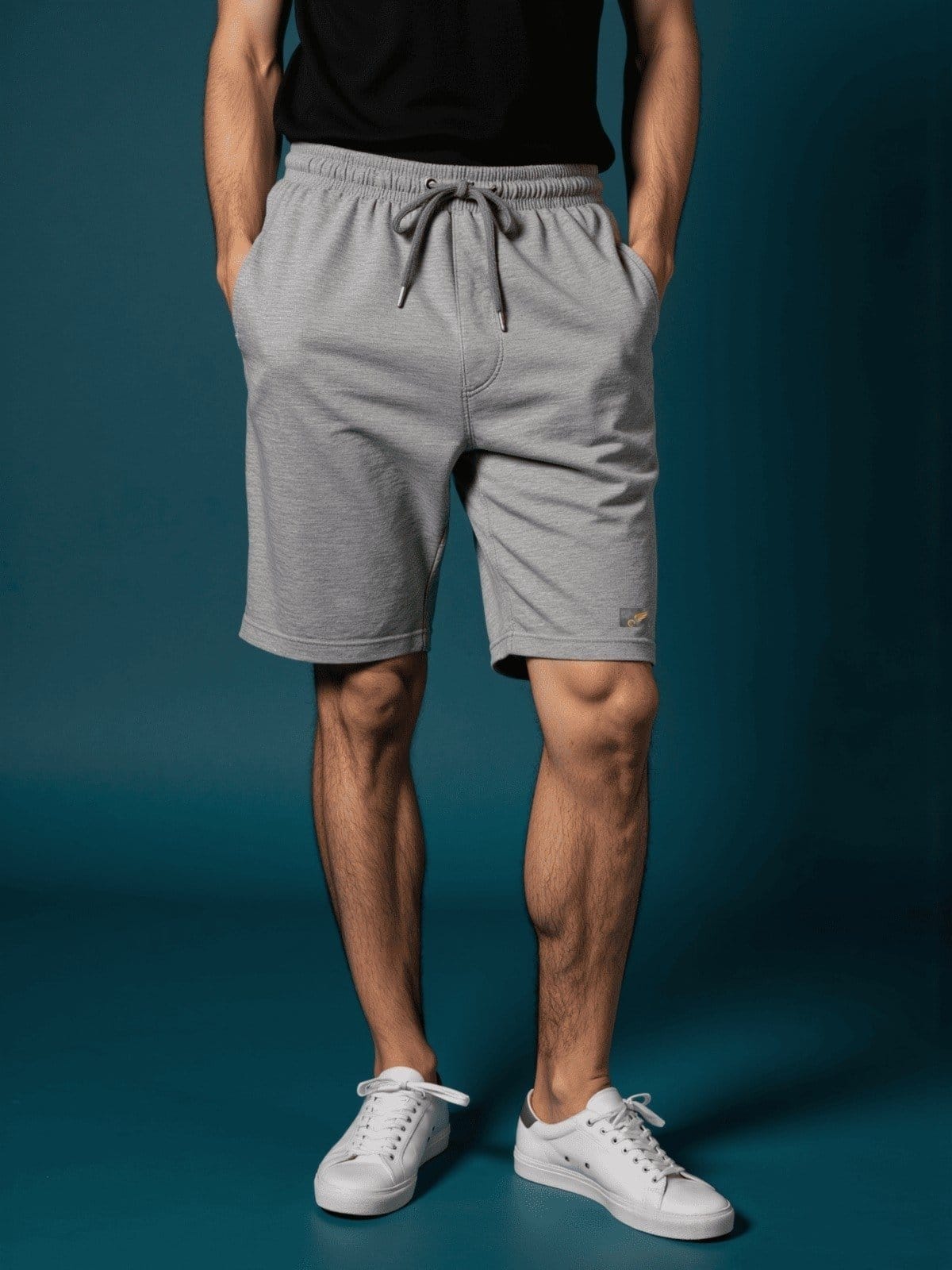 Vista 2 Kit 2 Bermuda de Moletom Básica com Amarração Shorts Para Academia e Treinos Debex multicolorido